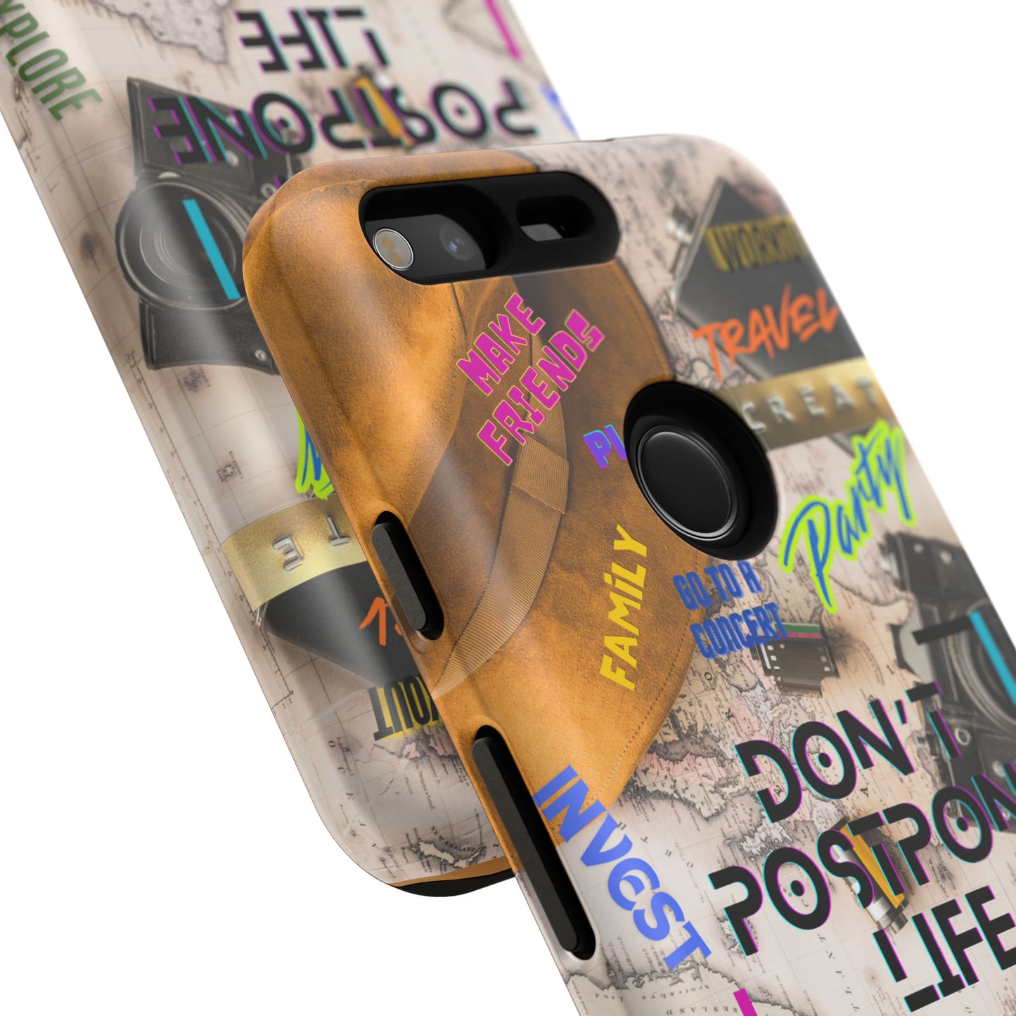 Don't Postpone Life: Motivational phone case for iPhone, Samsung Galaxy and Google Pixel devices