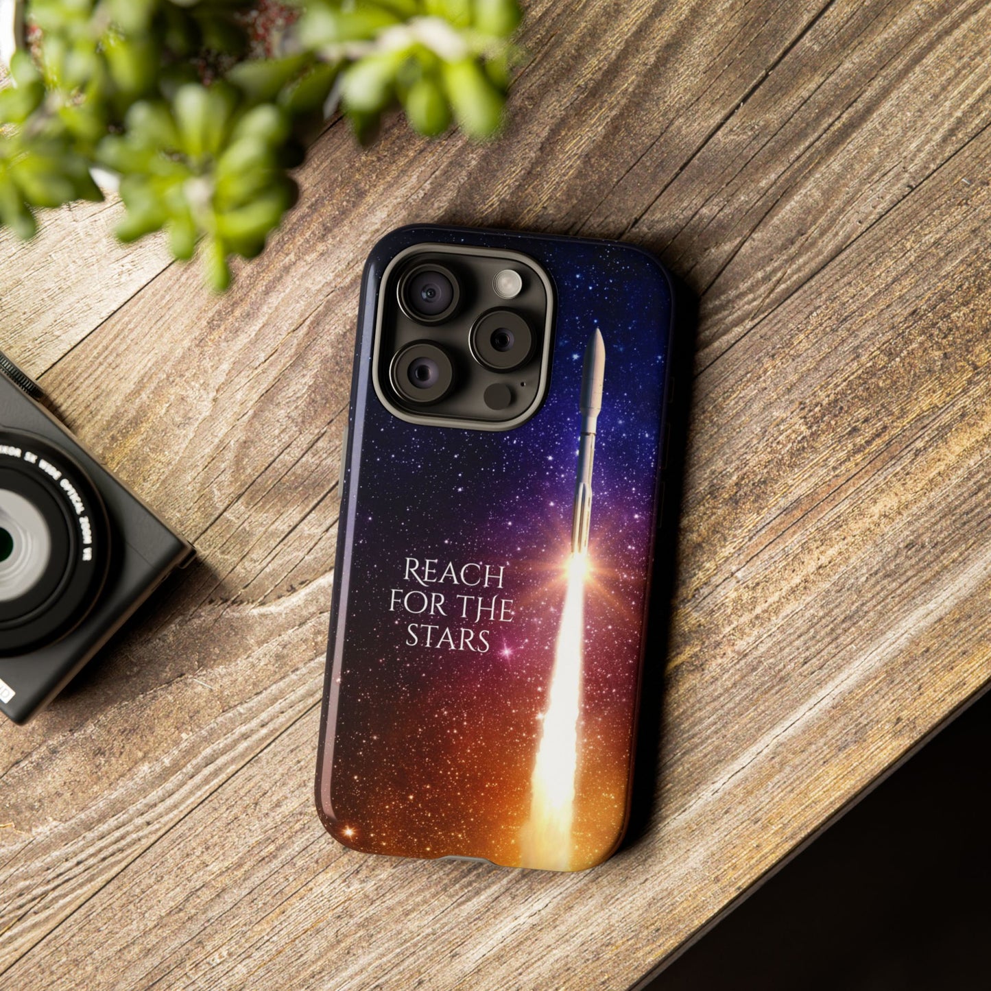 Reach for the stars: rocket illustrated phone case for iPhone, Samsung Galaxy and Pixel devices
