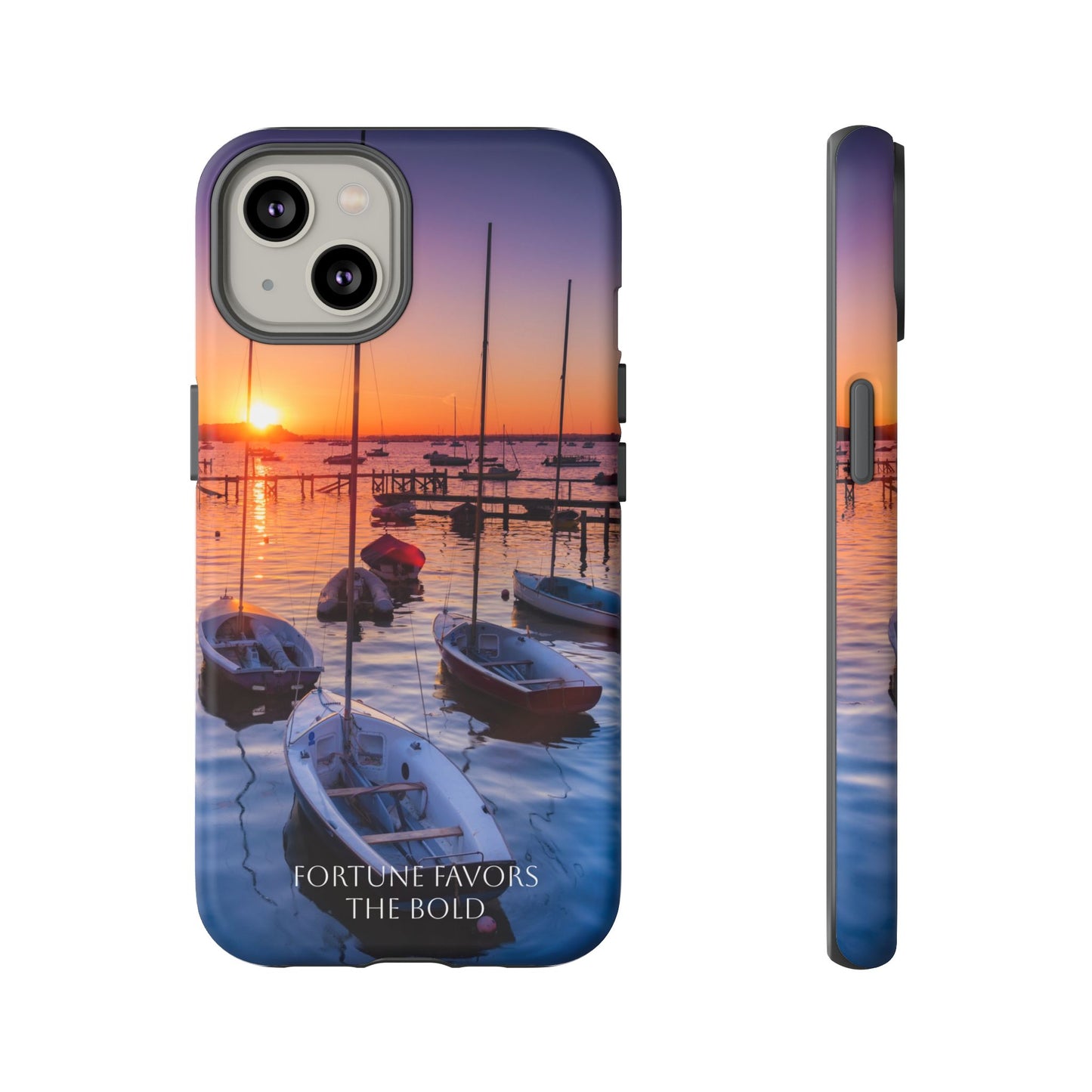 Fortune Favors the Bold: Sunset Sail Phone Case for iPhone, Samsung Galaxy and Google Pixel devices