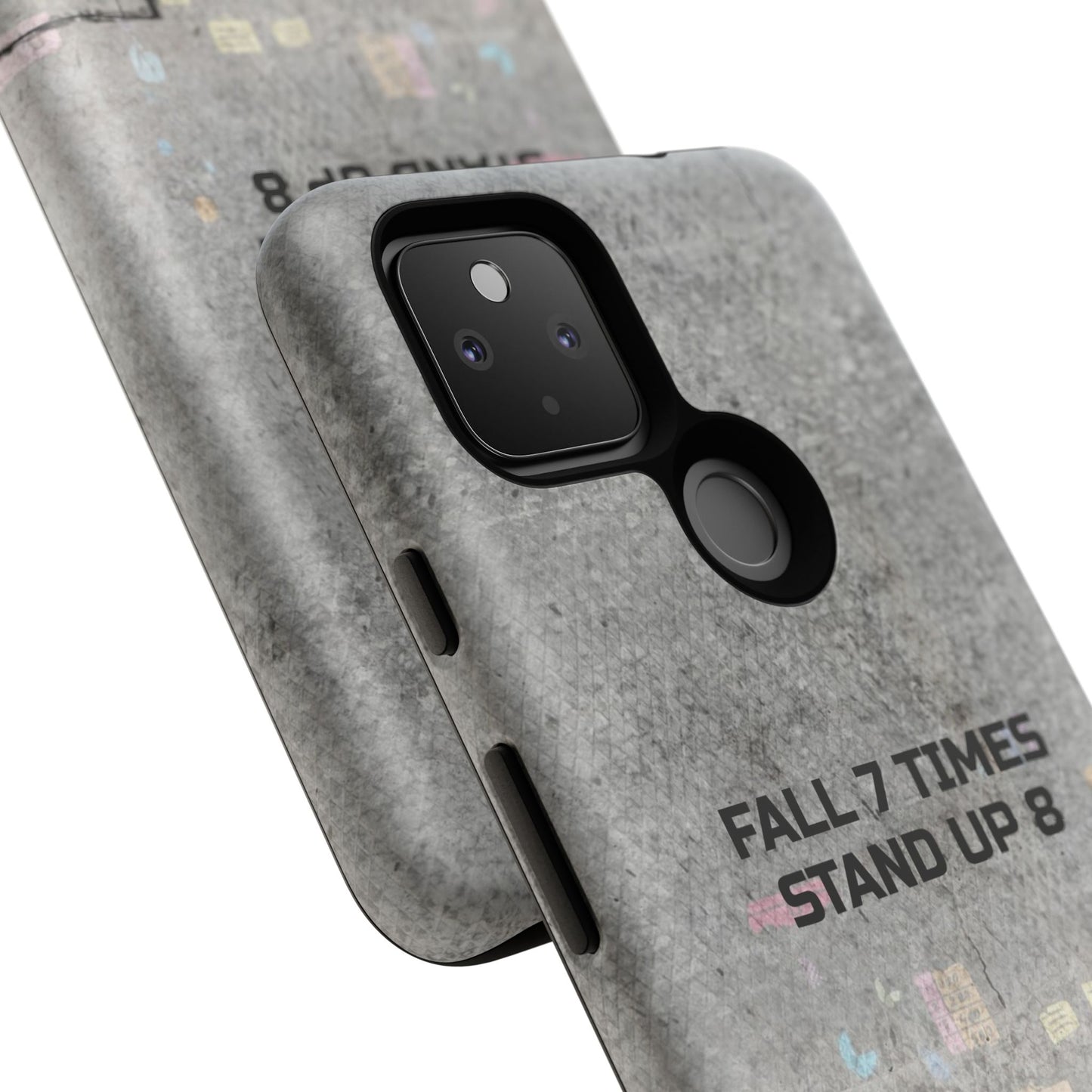 Fall 7 Times, Stand Up 8: motiverende case voor iPhone-, Galaxy- en Pixel-telefoons