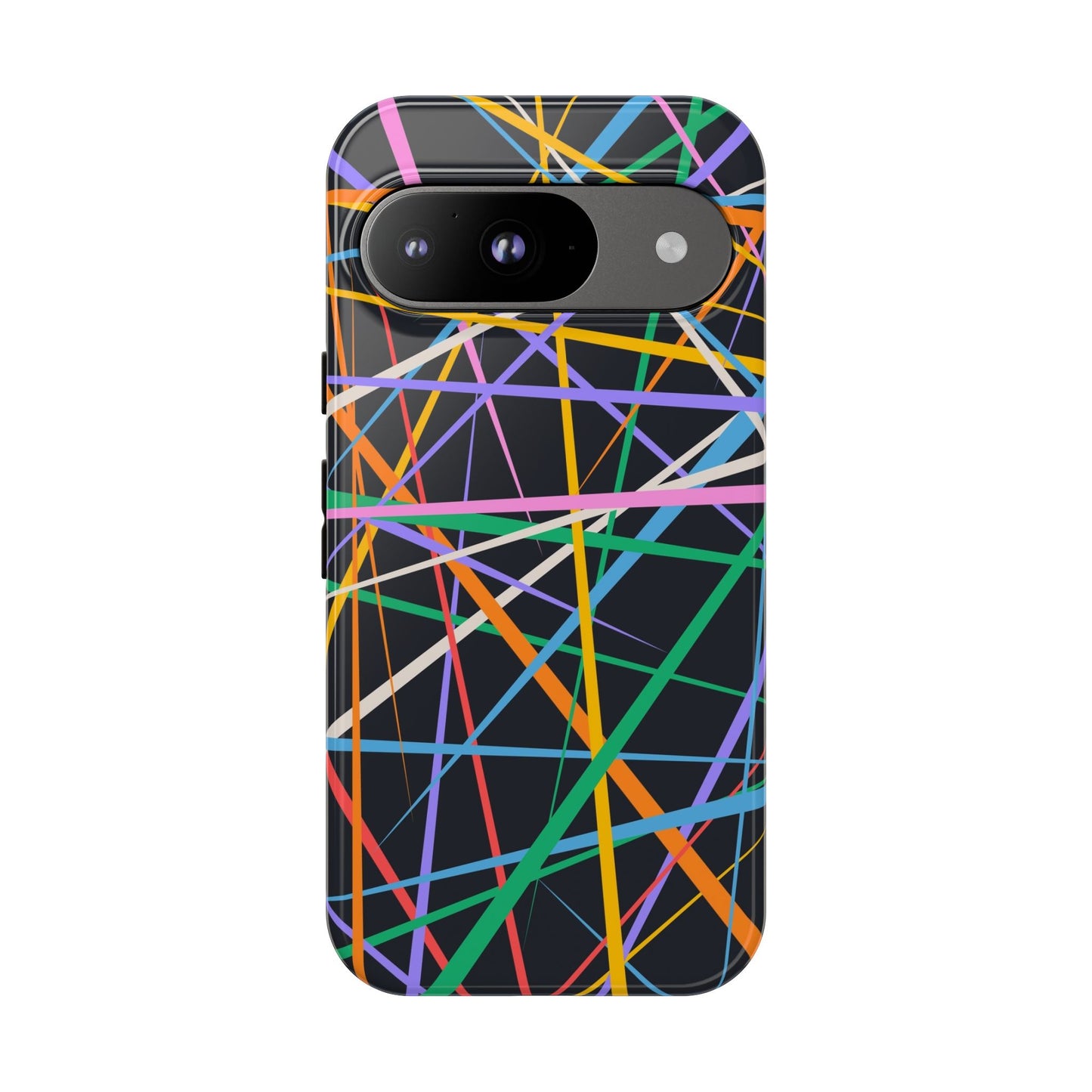 Spectrum Grid: Abstract, Intersecting Line Patterns Phone Case for iPhone, Samsung and Google Pixel devices