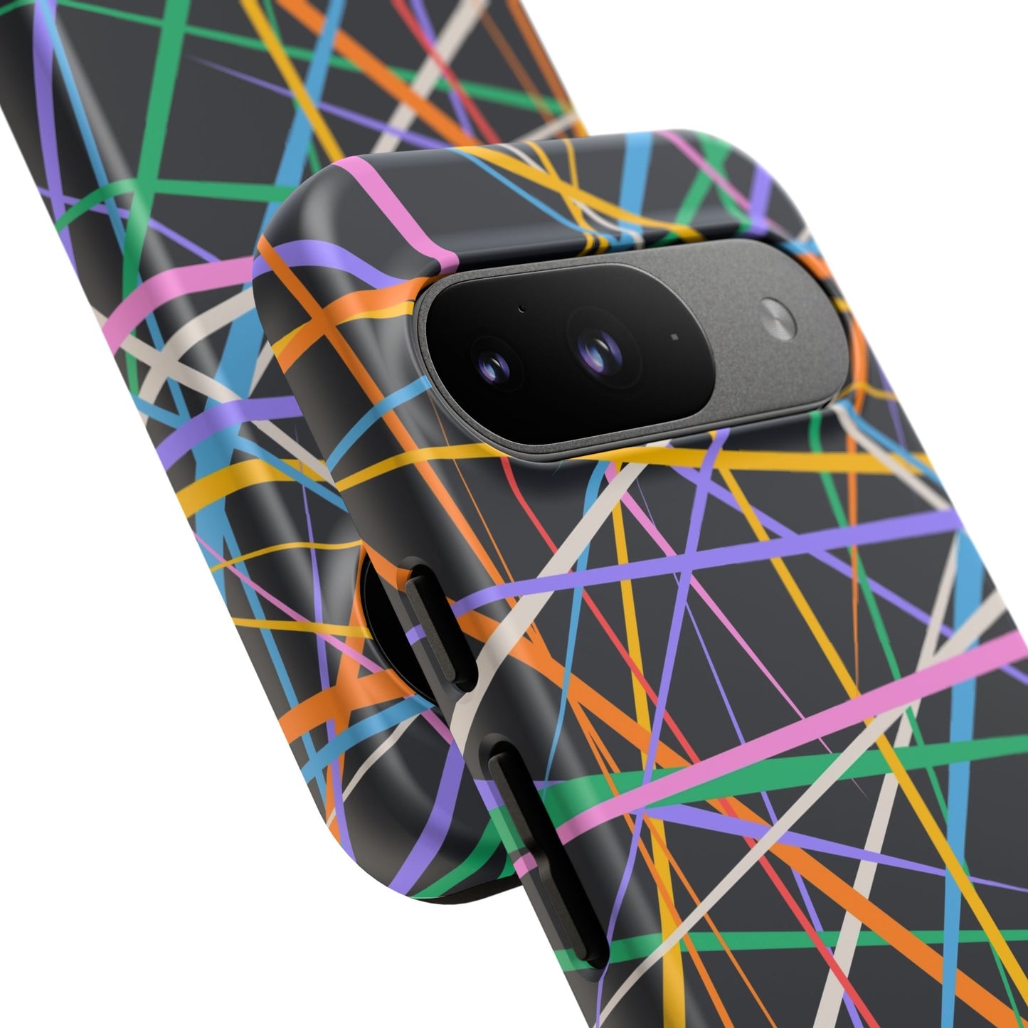 Spectrum Grid: Abstract, Intersecting Line Patterns Phone Case for iPhone, Samsung and Google Pixel devices