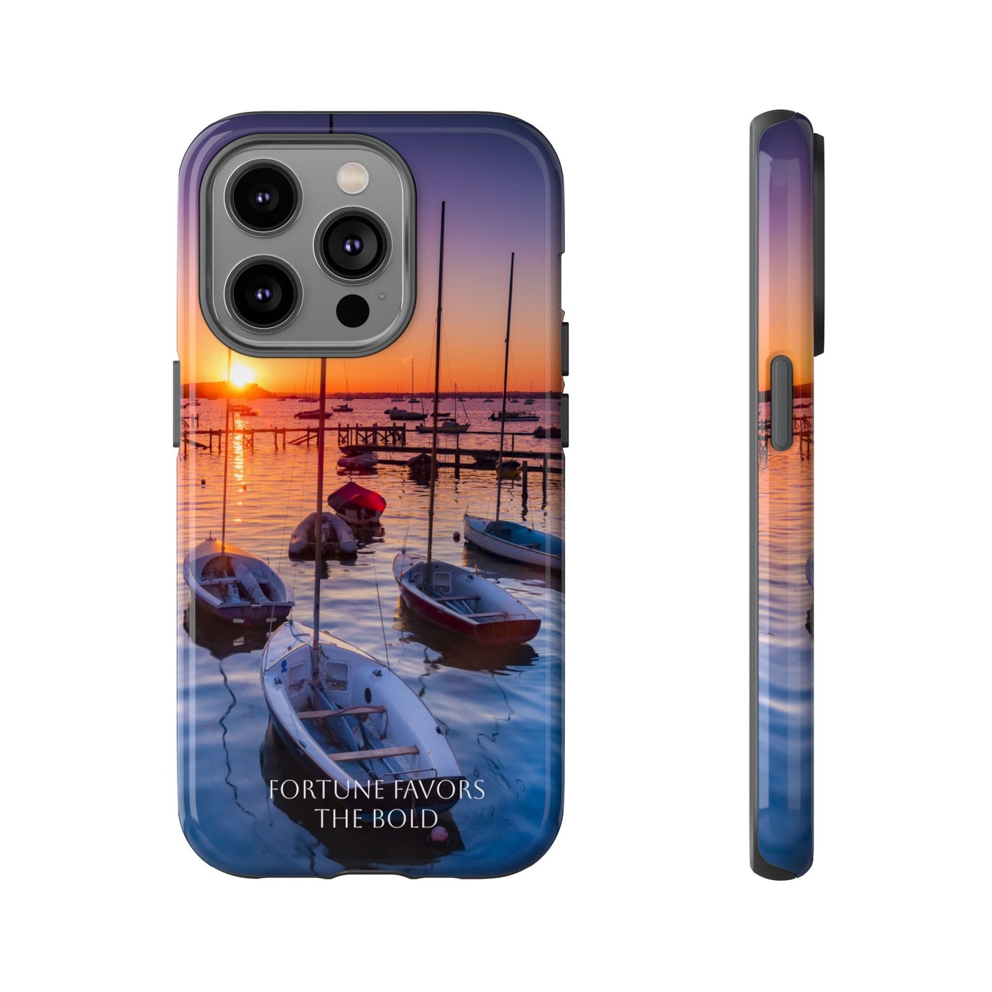 Fortune Favors the Bold: Sunset Sail Phone Case for iPhone, Samsung Galaxy and Google Pixel devices