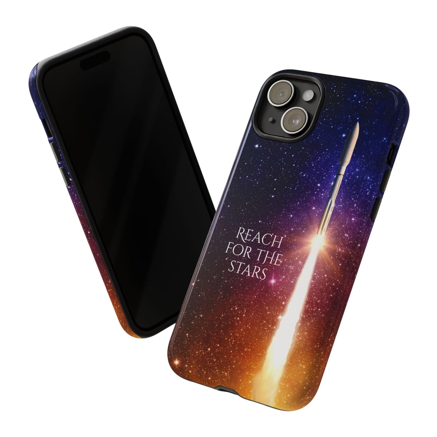 Reach for the stars: rocket illustrated phone case for iPhone, Samsung Galaxy and Pixel devices