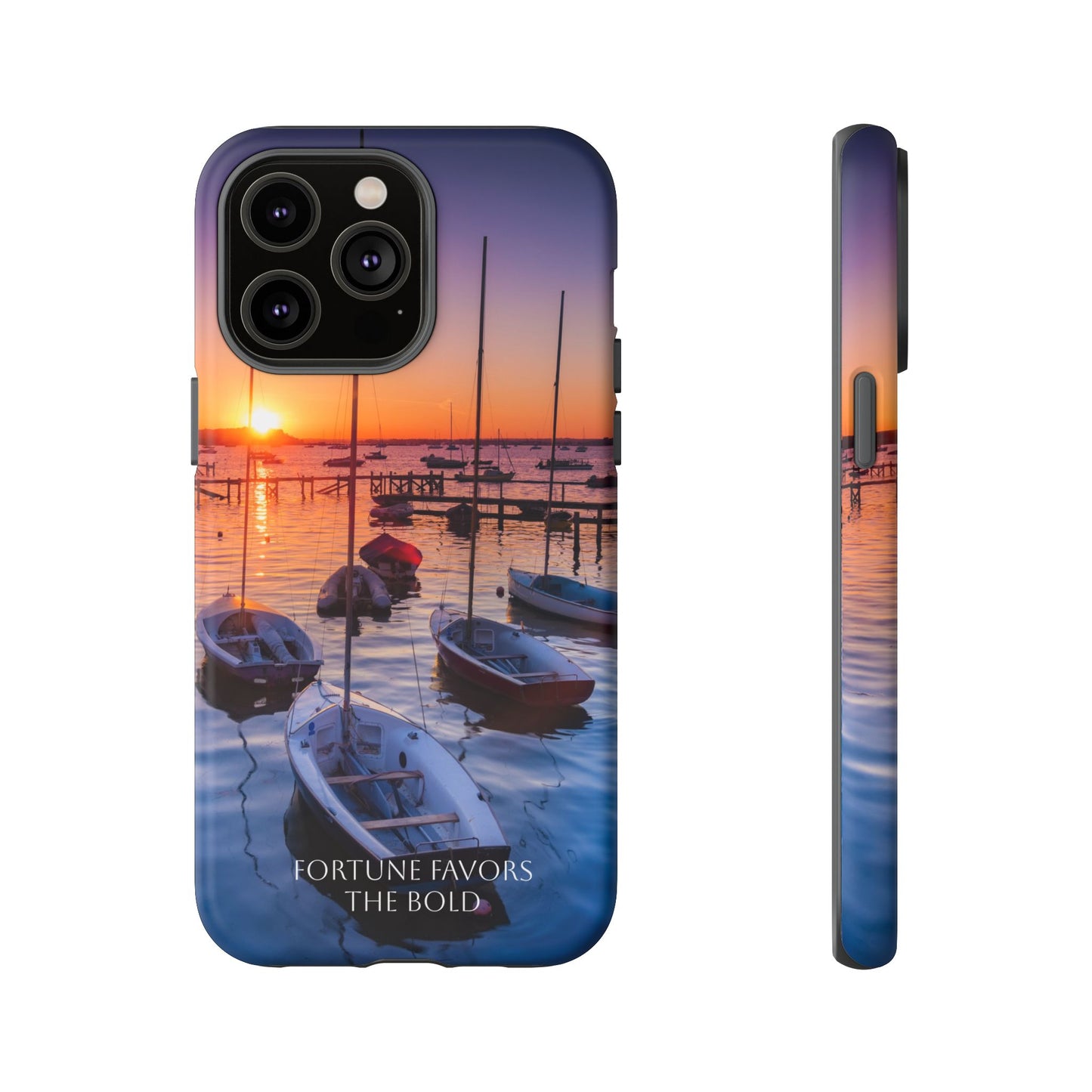 Fortune Favors the Bold: Sunset Sail Phone Case for iPhone, Samsung Galaxy and Google Pixel devices