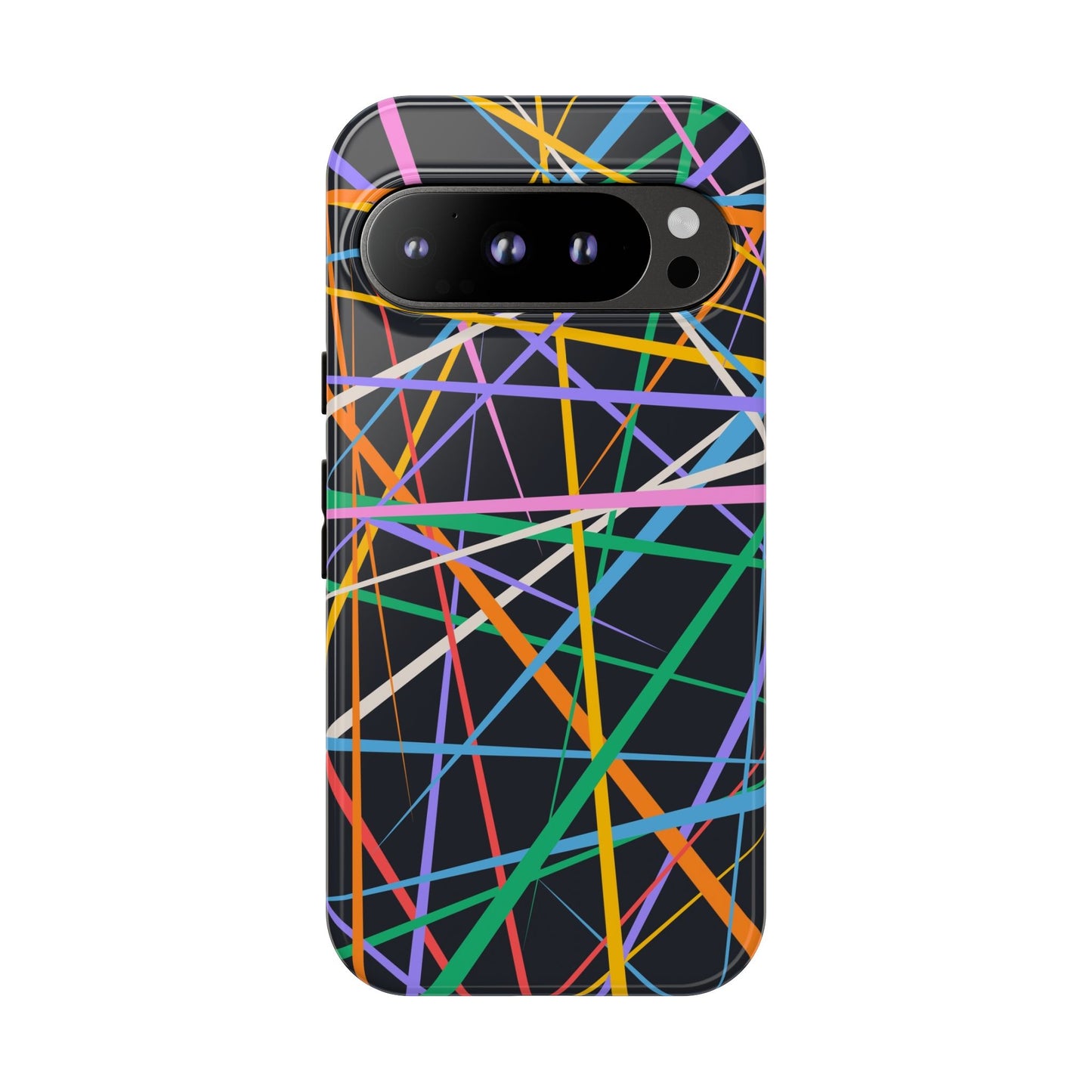Spectrum Grid: Abstract, Intersecting Line Patterns Phone Case for iPhone, Samsung and Google Pixel devices