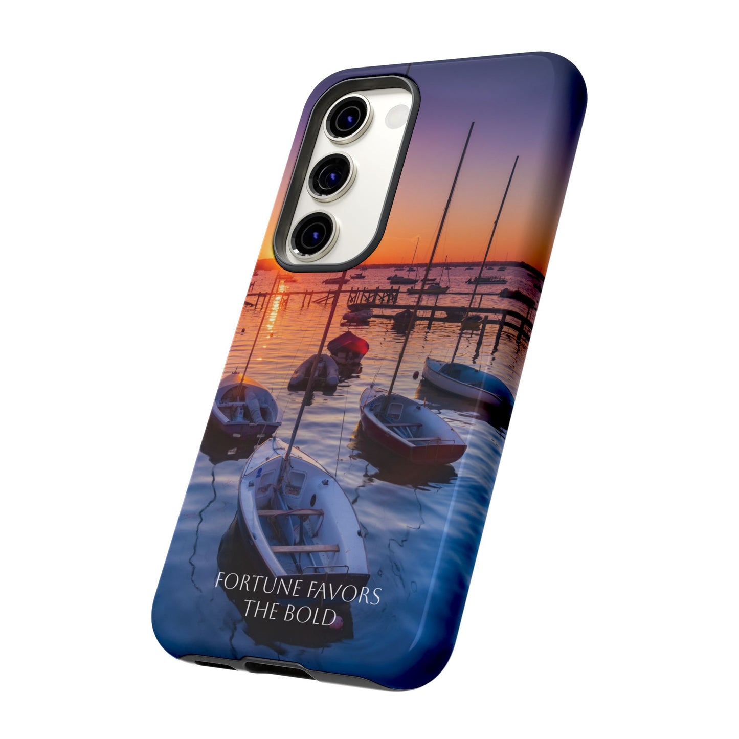 Fortune Favors the Bold: Sunset Sail Phone Case for iPhone, Samsung Galaxy and Google Pixel devices