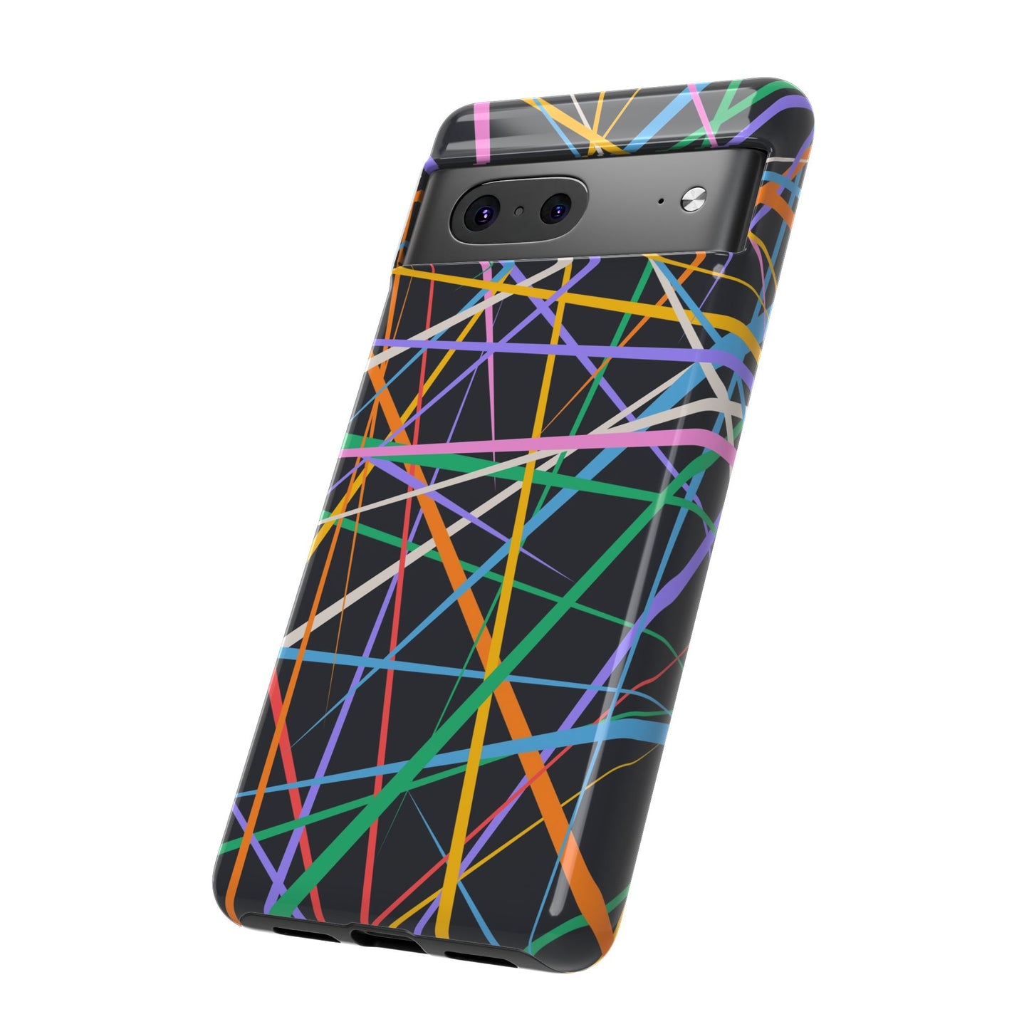 Spectrum Grid: Abstract, Intersecting Line Patterns Phone Case for iPhone, Samsung and Google Pixel devices