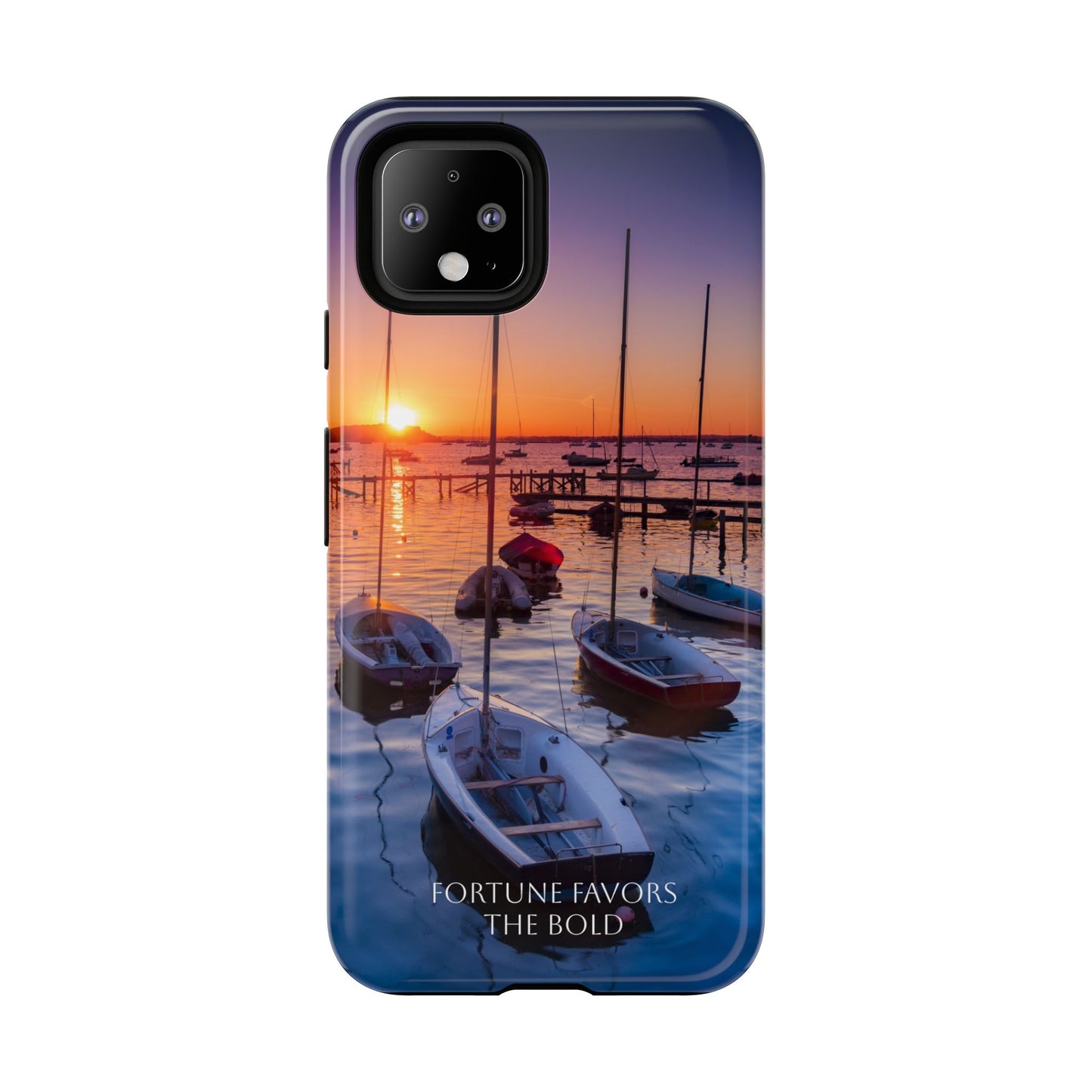 Fortune Favors the Bold: Sunset Sail Phone Case for iPhone, Samsung Galaxy and Google Pixel devices