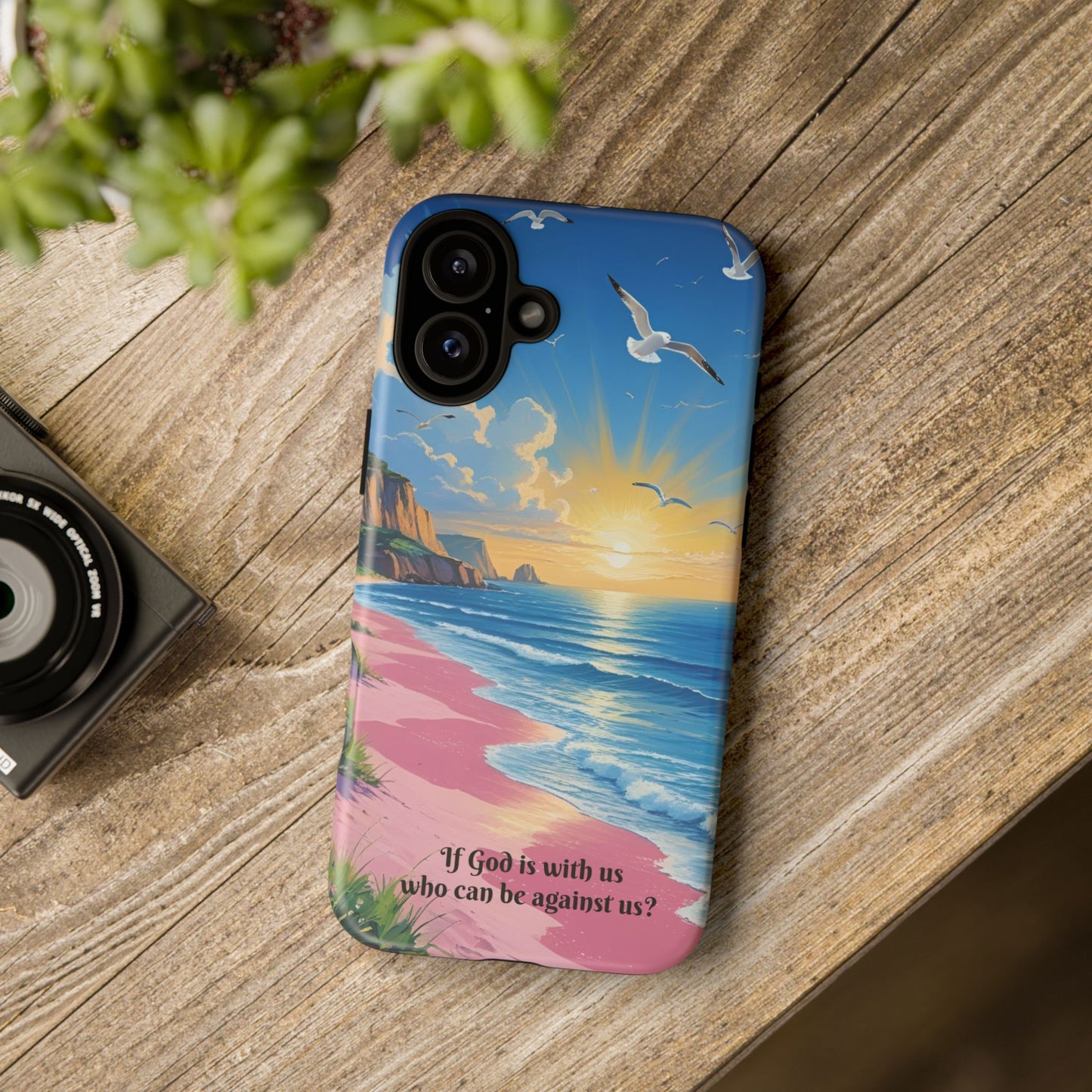 "If God is with us, who can be against us?": Inspiring phone case for iPhone, Samsung Galaxy and Google Pixel devices