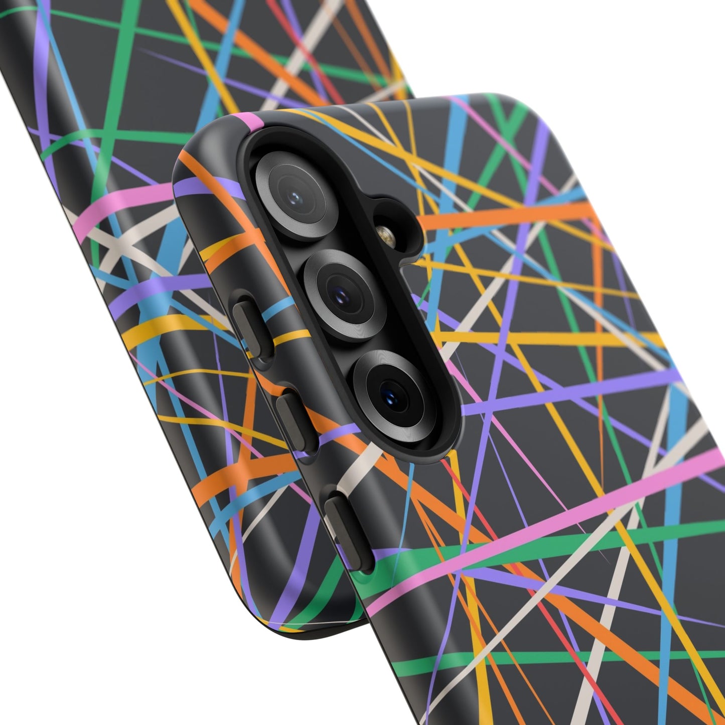 Spectrum Grid: Abstract, Intersecting Line Patterns Phone Case for iPhone, Samsung and Google Pixel devices