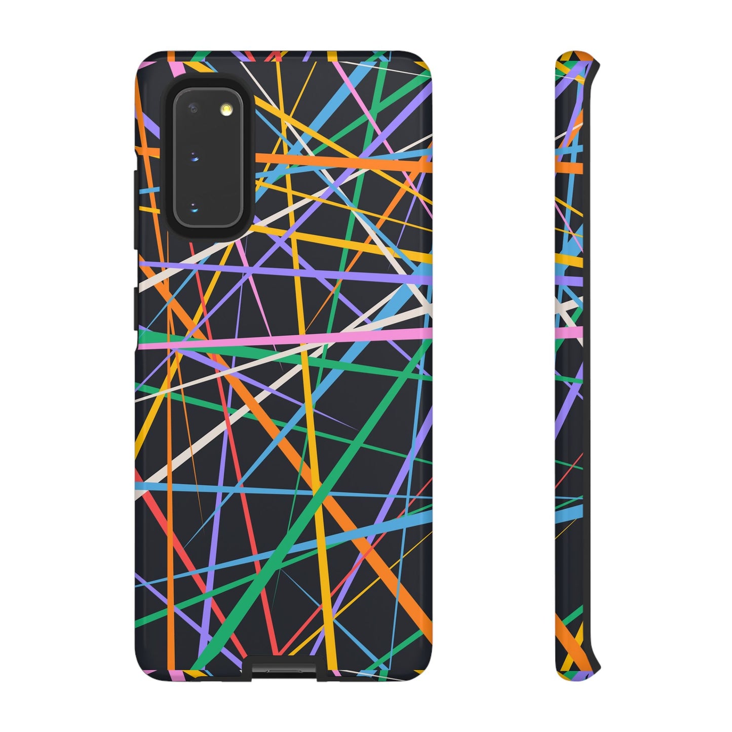 Spectrum Grid: Abstract, Intersecting Line Patterns Phone Case for iPhone, Samsung and Google Pixel devices