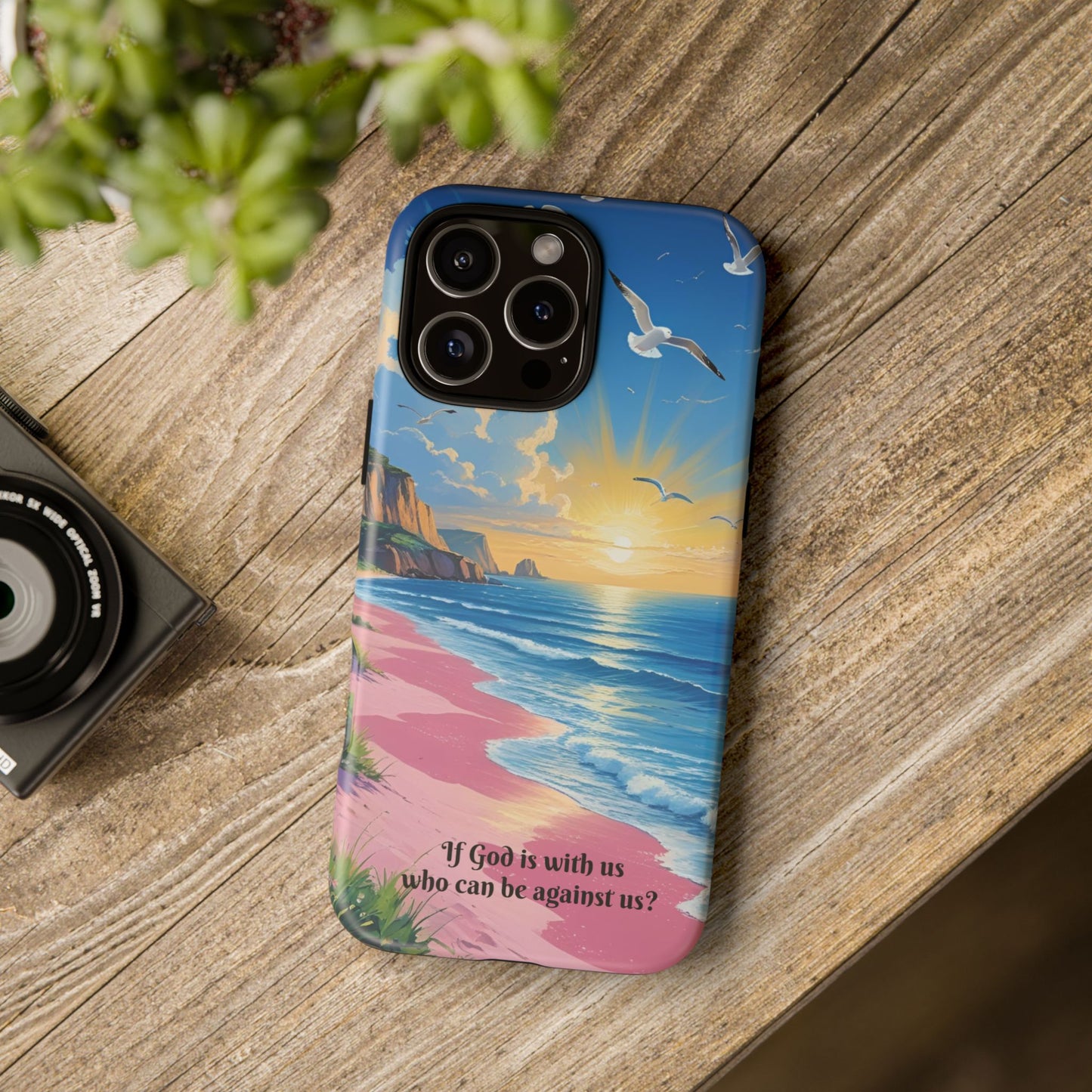 "If God is with us, who can be against us?": Inspiring phone case for iPhone, Samsung Galaxy and Google Pixel devices