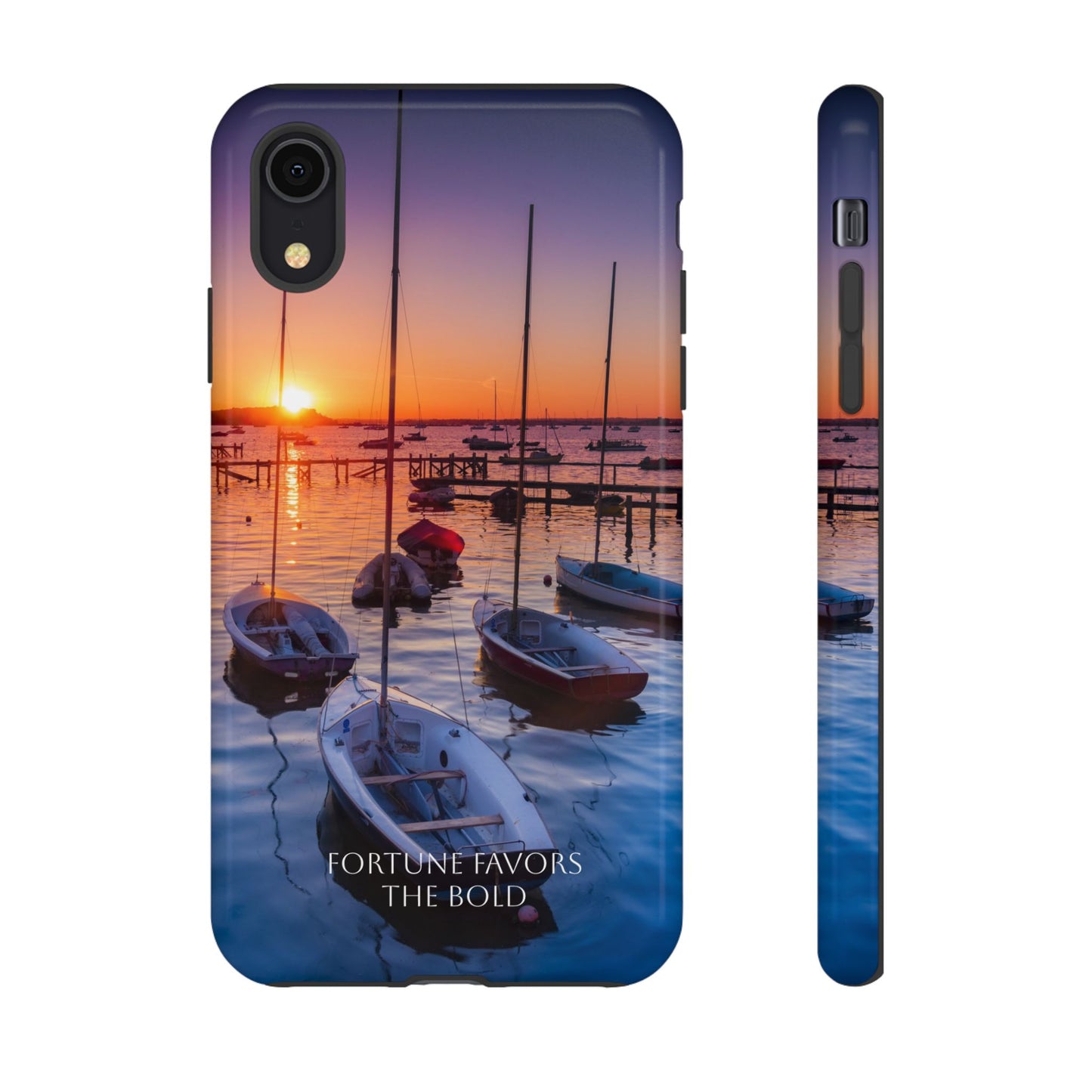 Fortune Favors the Bold: Sunset Sail Phone Case for iPhone, Samsung Galaxy and Google Pixel devices