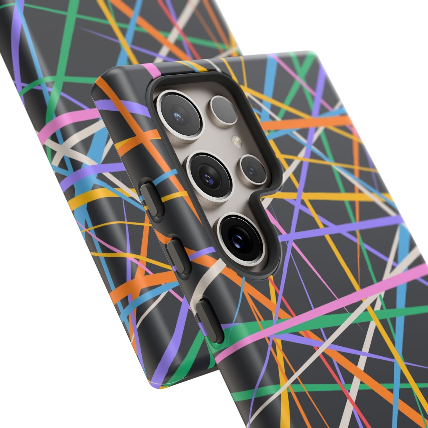 Spectrum Grid: Abstract, Intersecting Line Patterns Phone Case for iPhone, Samsung and Google Pixel devices