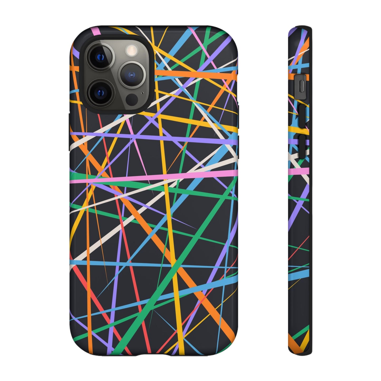 Spectrum Grid: Abstract, Intersecting Line Patterns Phone Case for iPhone, Samsung and Google Pixel devices