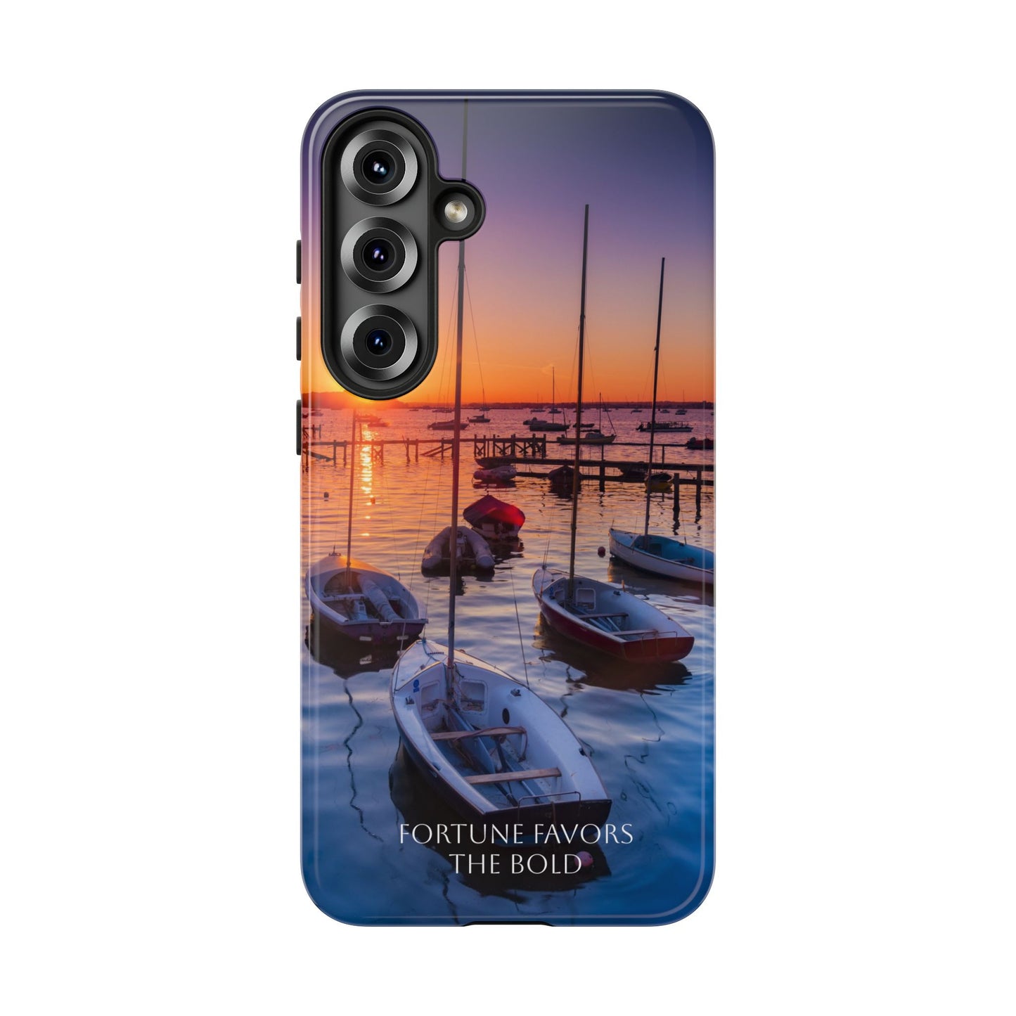 Fortune Favors the Bold: Sunset Sail Phone Case for iPhone, Samsung Galaxy and Google Pixel devices