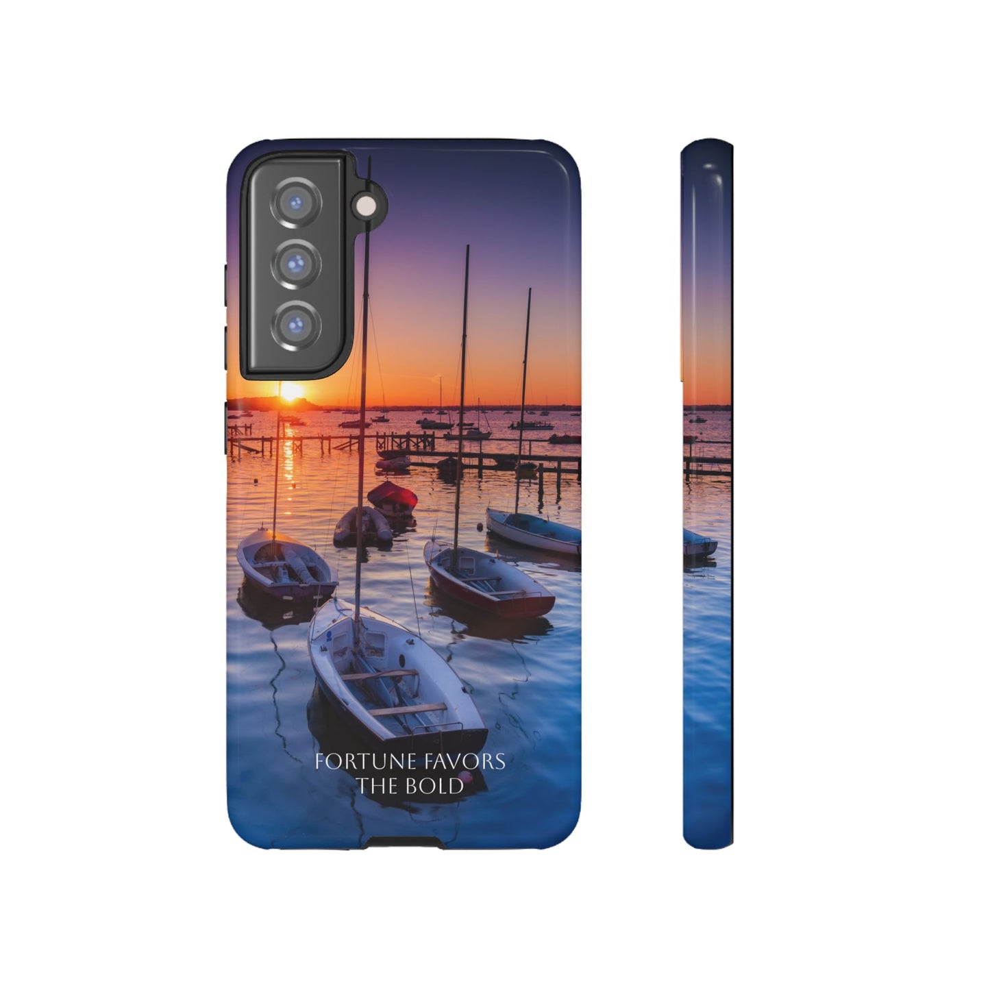 Fortune Favors the Bold: Sunset Sail Phone Case for iPhone, Samsung Galaxy and Google Pixel devices
