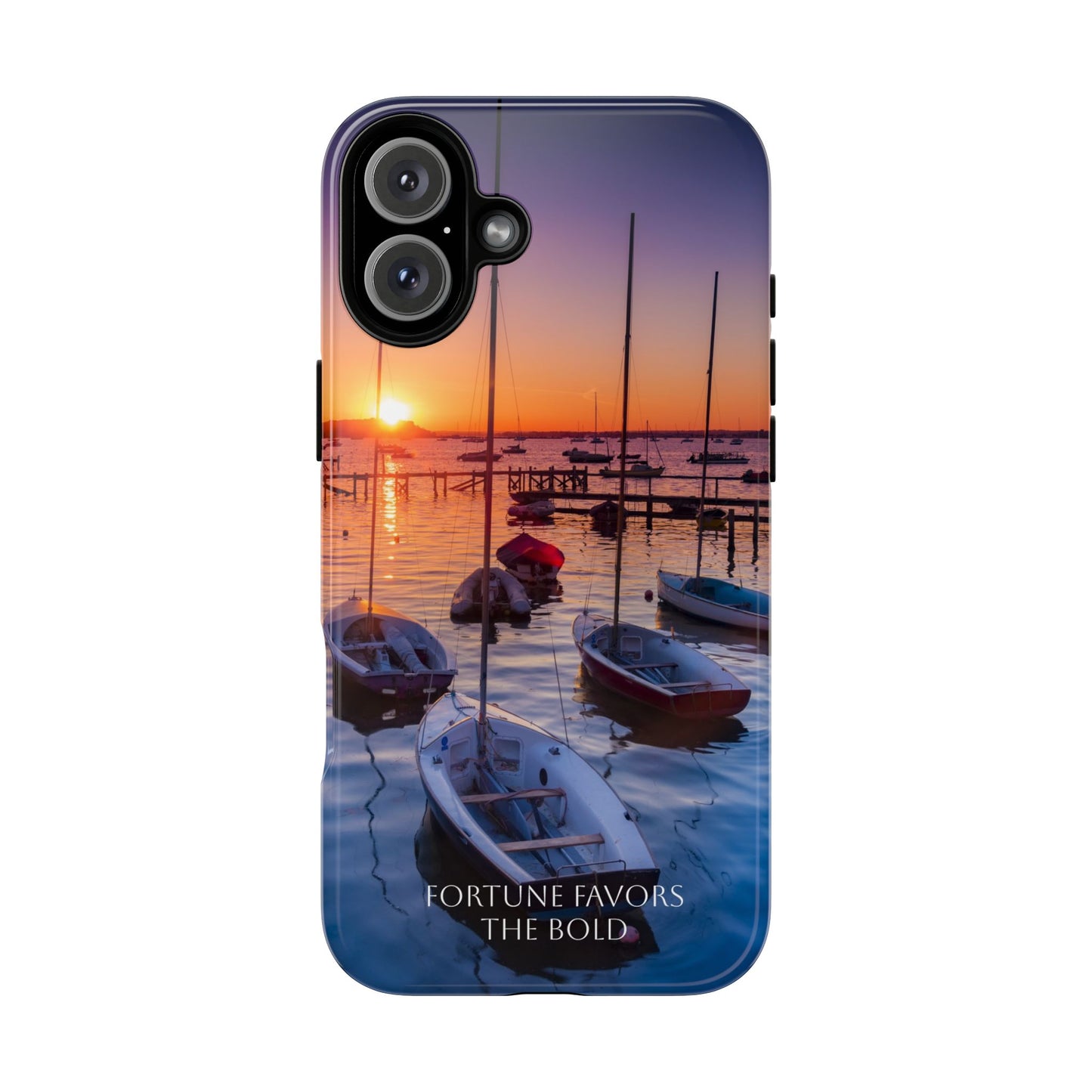 Fortune Favors the Bold: Sunset Sail Phone Case for iPhone, Samsung Galaxy and Google Pixel devices