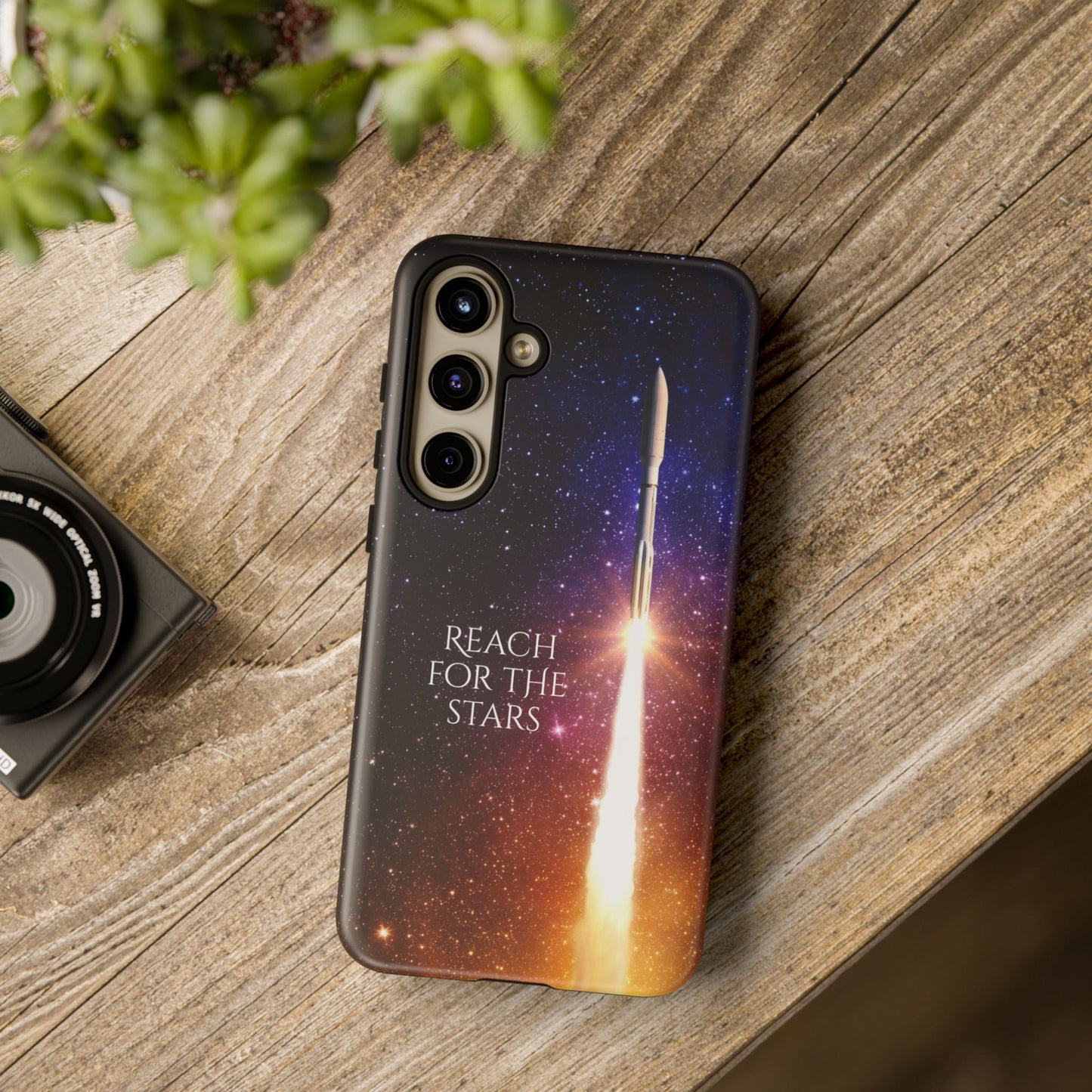 Reach for the stars: rocket illustrated phone case for iPhone, Samsung Galaxy and Pixel devices