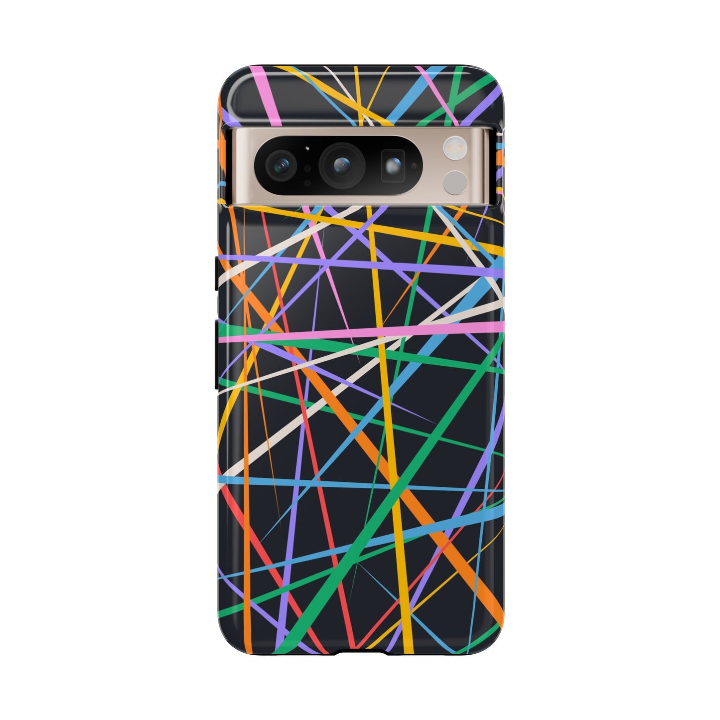 Spectrum Grid: Abstract, Intersecting Line Patterns Phone Case for iPhone, Samsung and Google Pixel devices