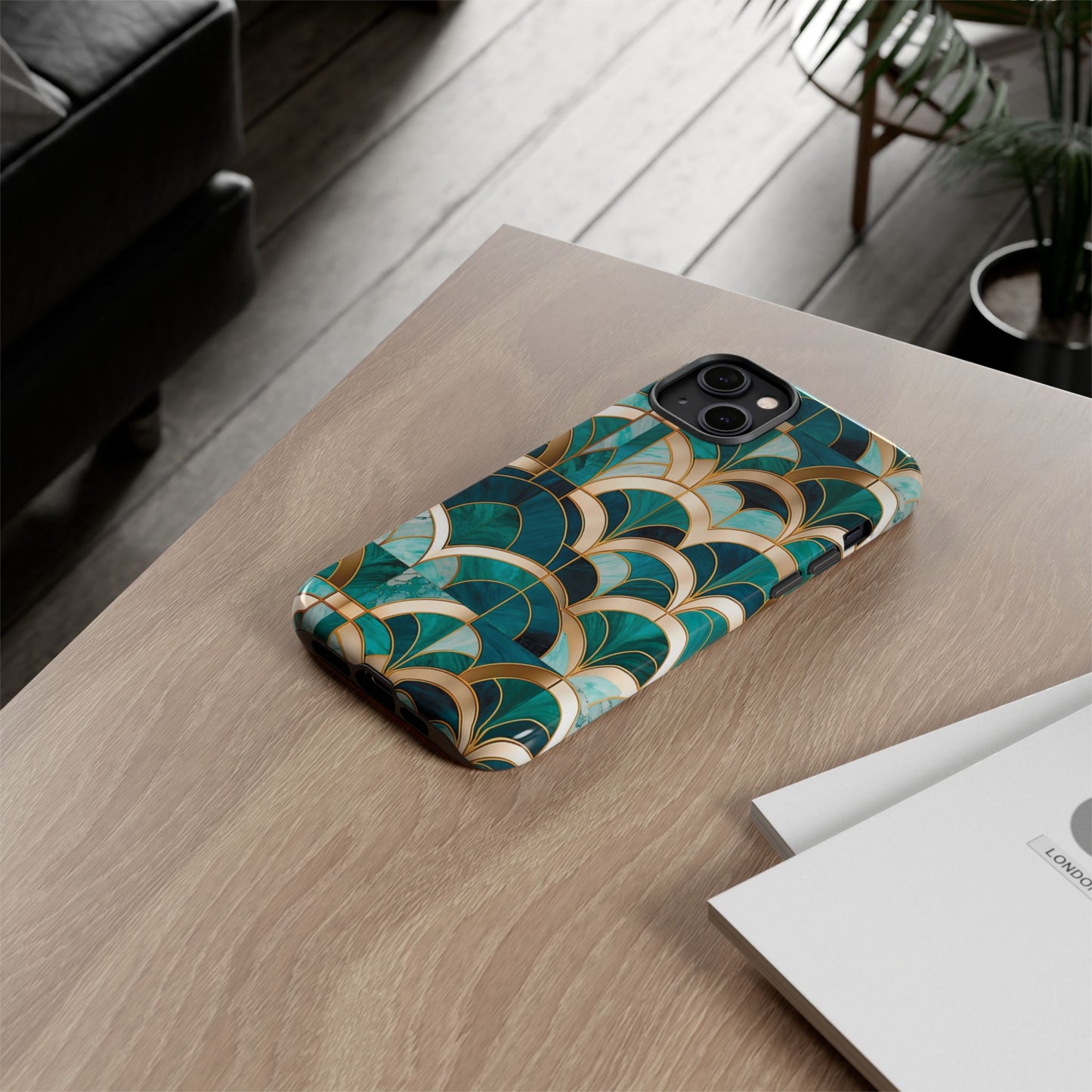 Elegant Green: Tough Case for Apple iPhone, Samsung Galaxy and Google Pixel