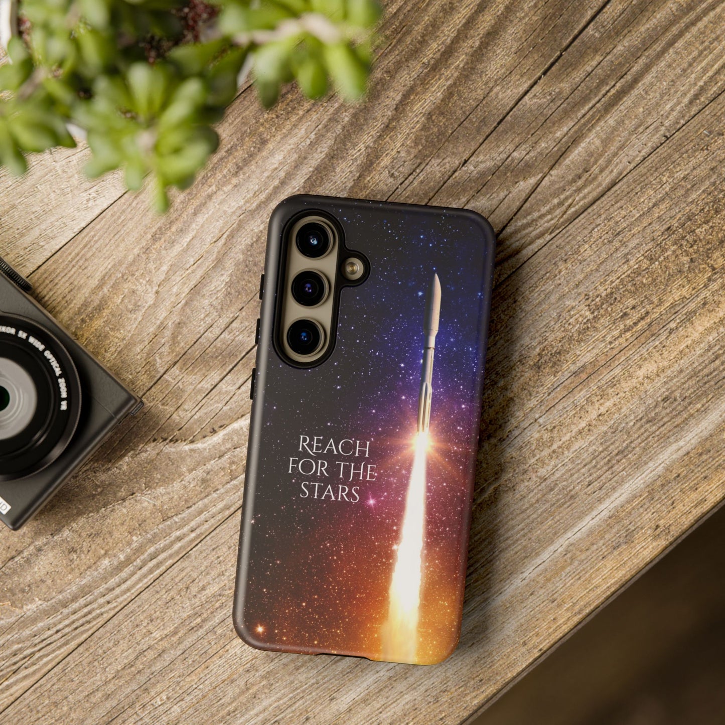 Reach for the stars: rocket illustrated phone case for iPhone, Samsung Galaxy and Pixel devices