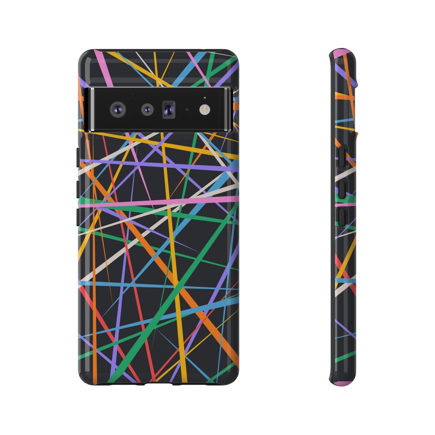 Spectrum Grid: Abstract, Intersecting Line Patterns Phone Case for iPhone, Samsung and Google Pixel devices