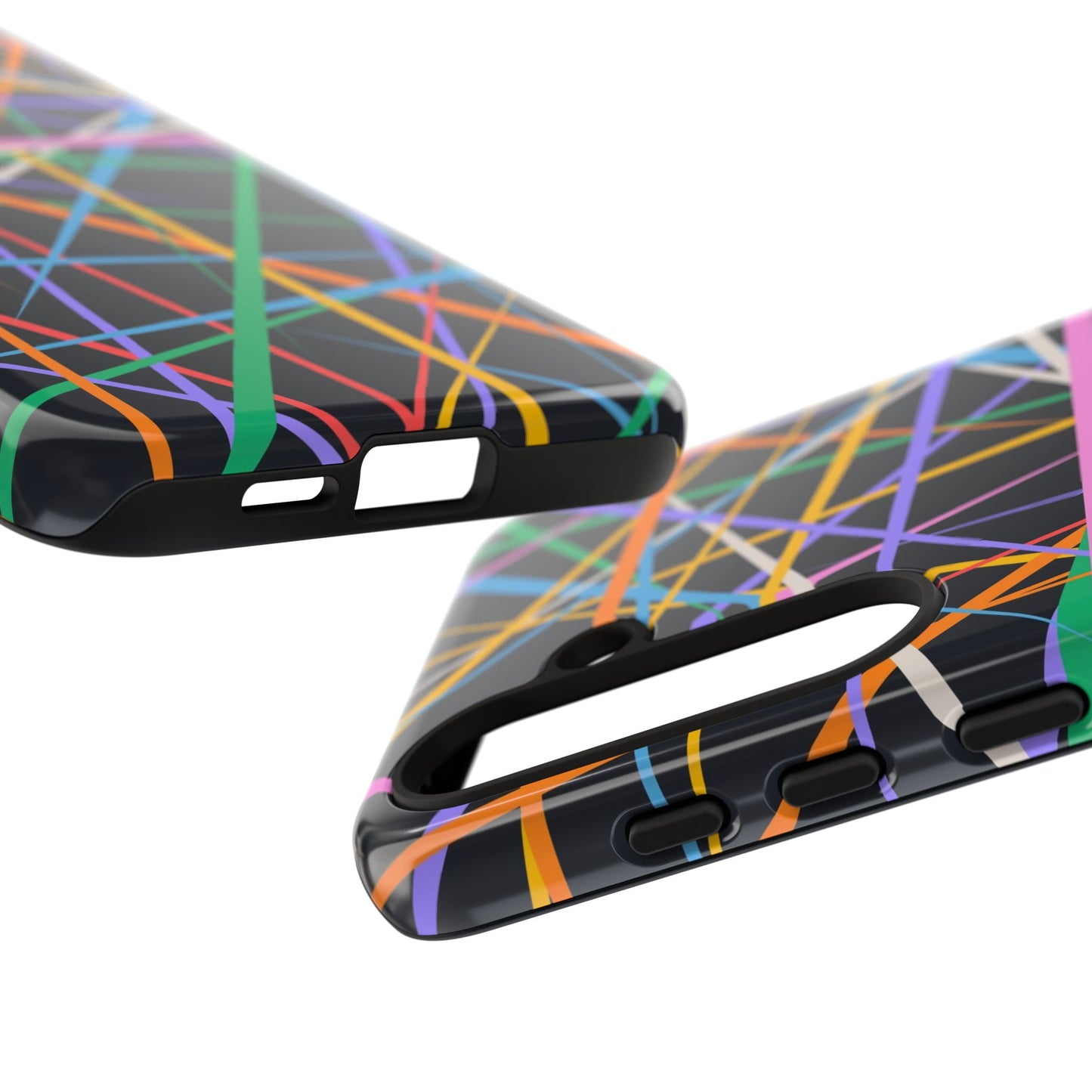 Spectrum Grid: Abstract, Intersecting Line Patterns Phone Case for iPhone, Samsung and Google Pixel devices