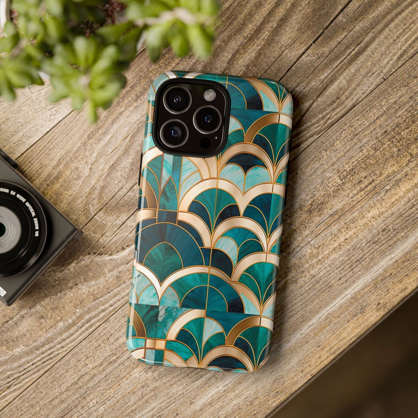 Elegant Green: Tough Case for Apple iPhone, Samsung Galaxy and Google Pixel