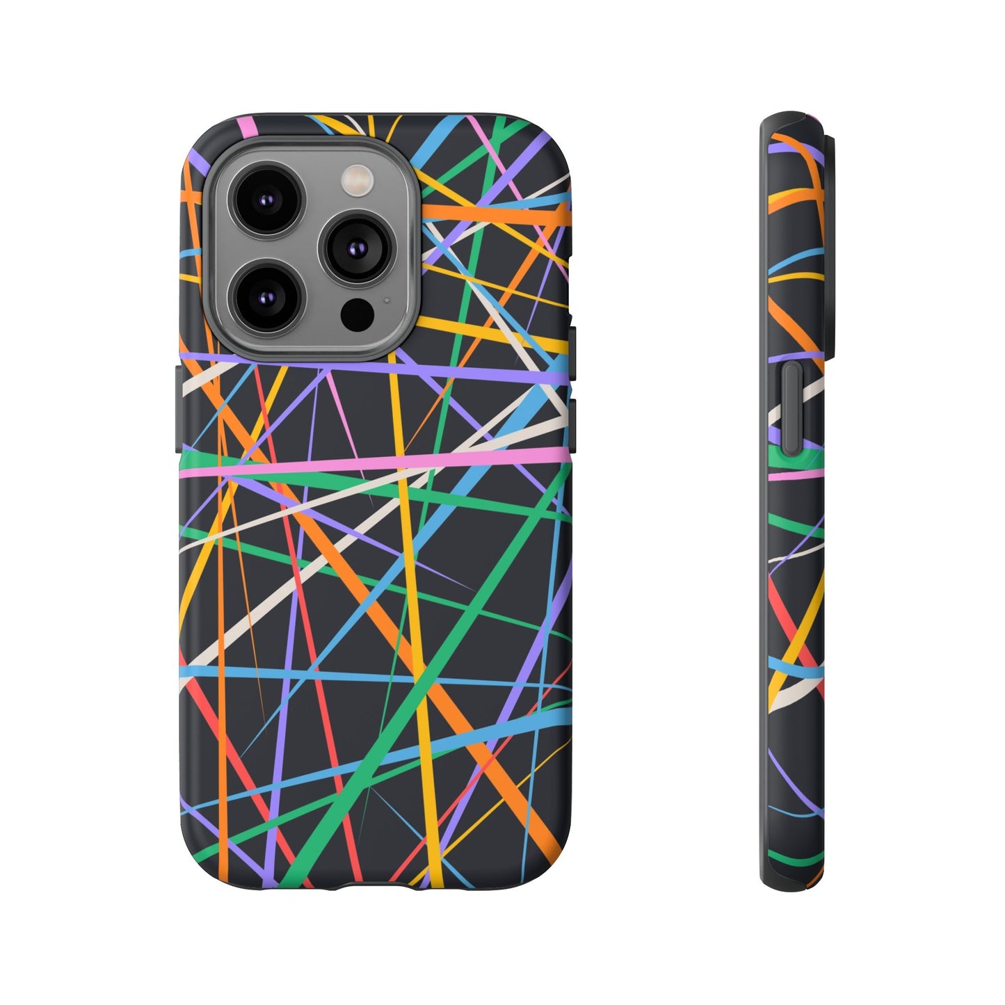 Spectrum Grid: Abstract, Intersecting Line Patterns Phone Case for iPhone, Samsung and Google Pixel devices