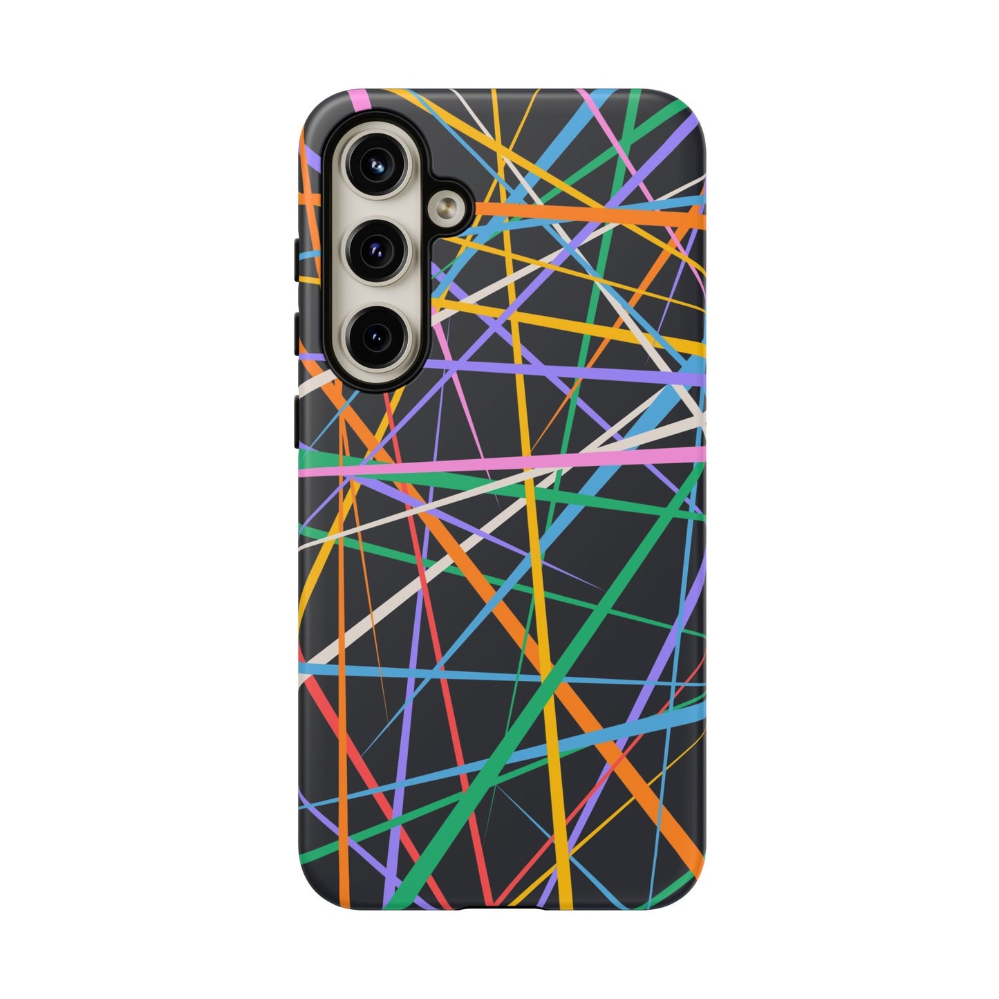 Spectrum Grid: Abstract, Intersecting Line Patterns Phone Case for iPhone, Samsung and Google Pixel devices