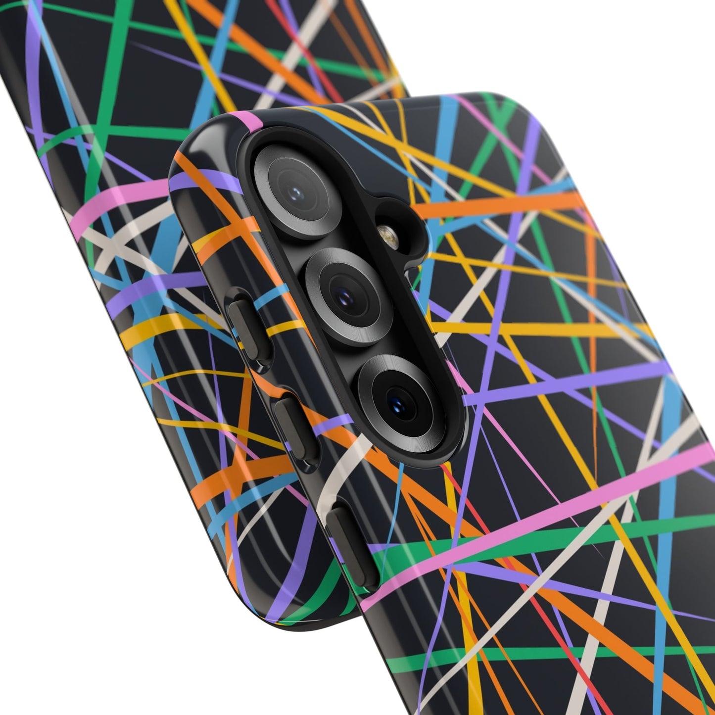Spectrum Grid: Abstract, Intersecting Line Patterns Phone Case for iPhone, Samsung and Google Pixel devices