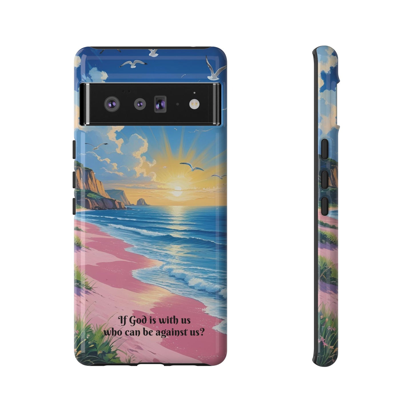 "If God is with us, who can be against us?": Inspiring phone case for iPhone, Samsung Galaxy and Google Pixel devices