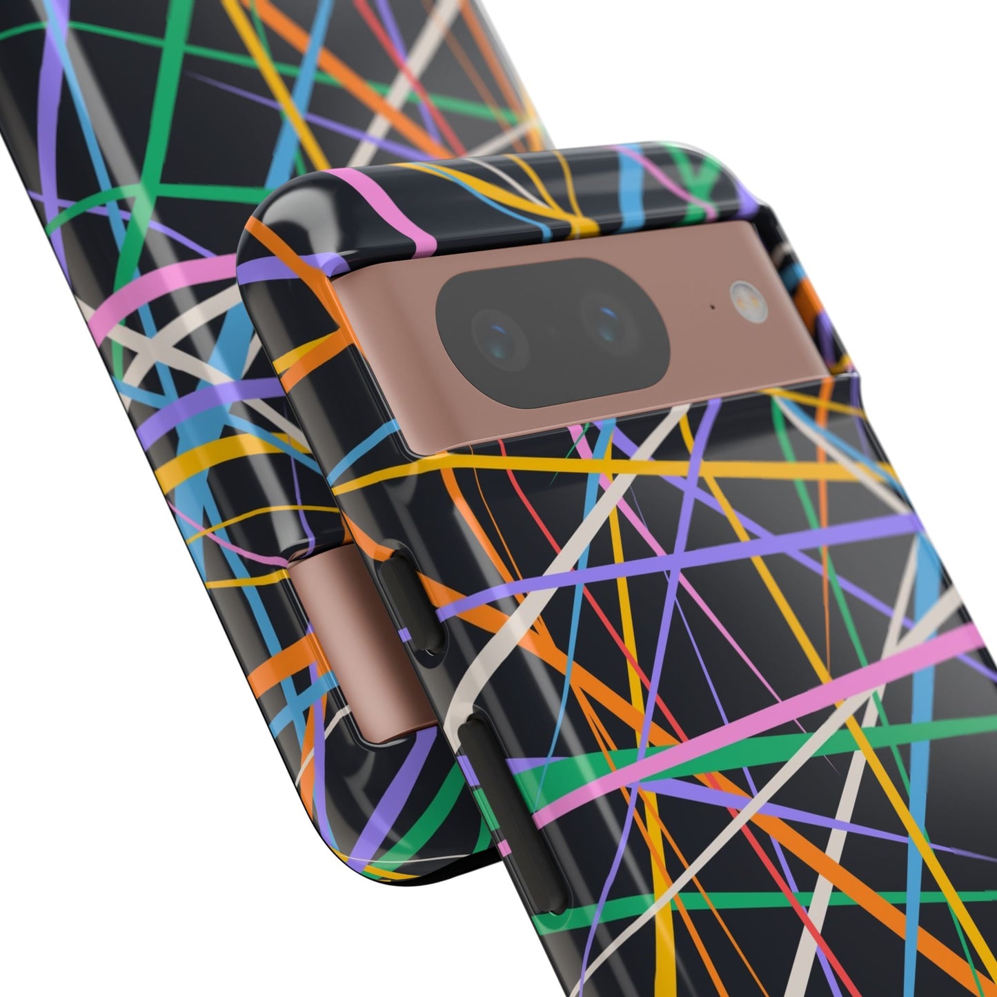 Spectrum Grid: Abstract, Intersecting Line Patterns Phone Case for iPhone, Samsung and Google Pixel devices
