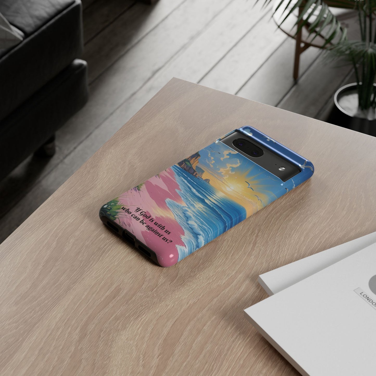 "If God is with us, who can be against us?": Inspiring phone case for iPhone, Samsung Galaxy and Google Pixel devices