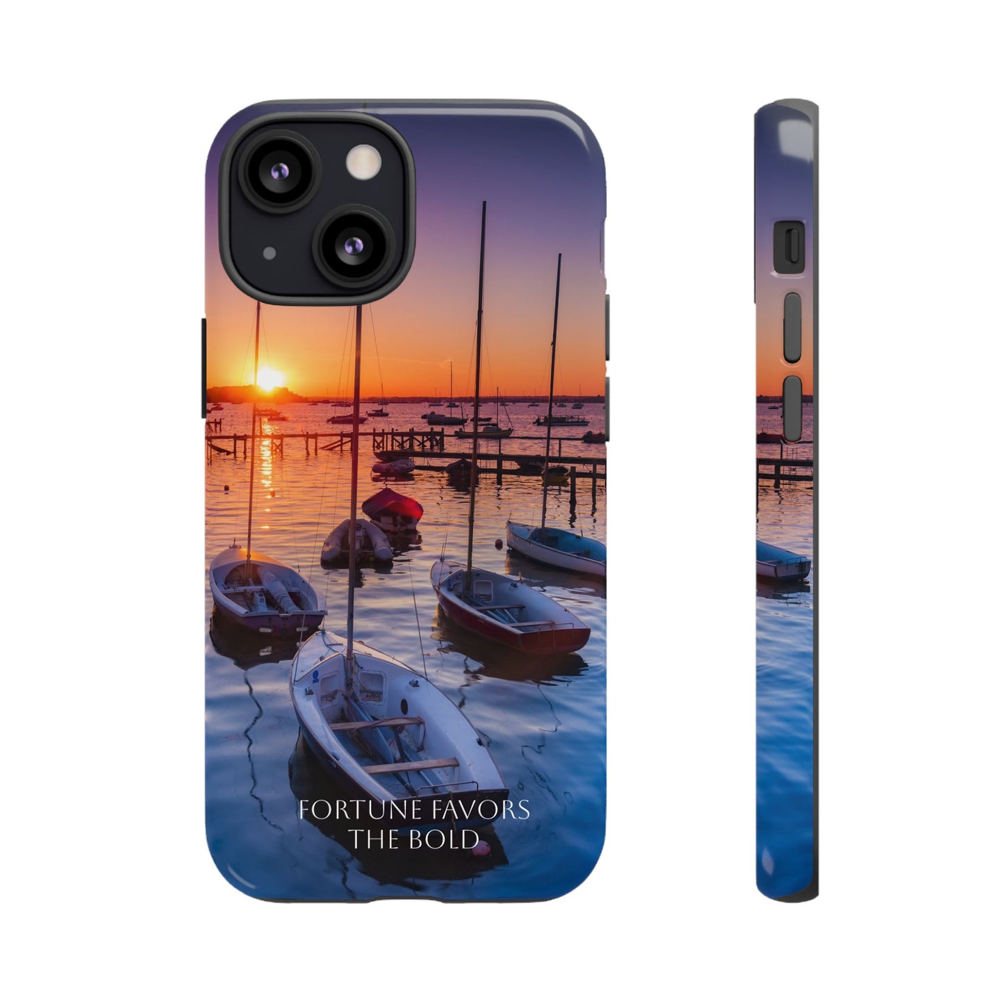 Fortune Favors the Bold: Sunset Sail Phone Case for iPhone, Samsung Galaxy and Google Pixel devices