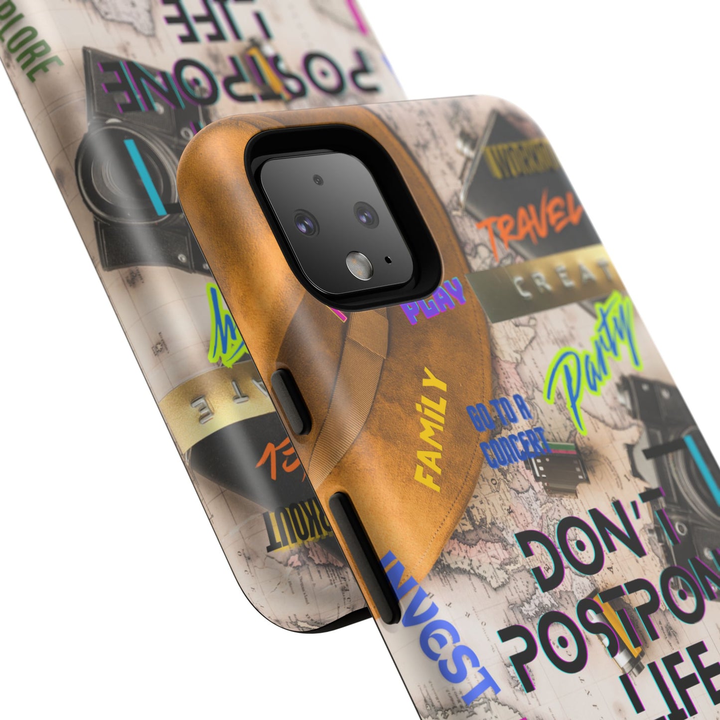 Don't Postpone Life: Motivational phone case for iPhone, Samsung Galaxy and Google Pixel devices