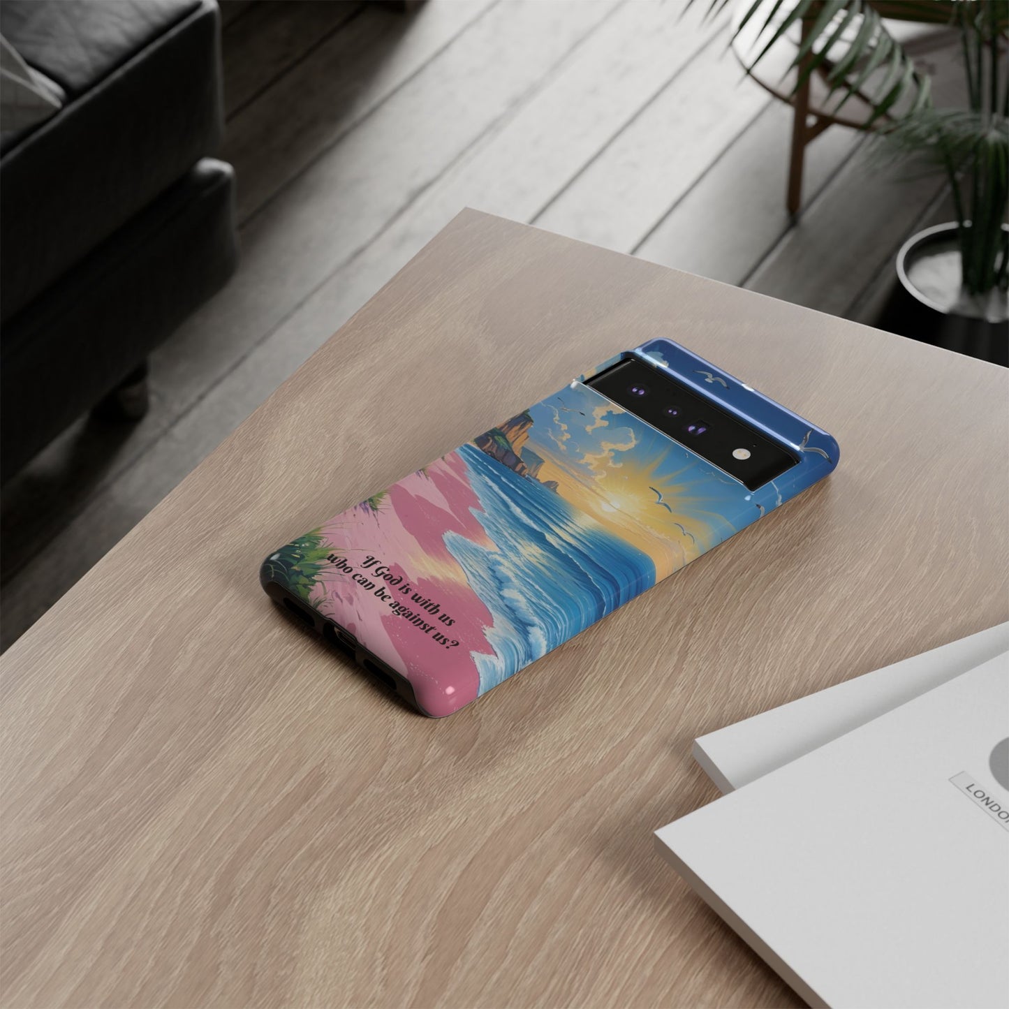 "If God is with us, who can be against us?": Inspiring phone case for iPhone, Samsung Galaxy and Google Pixel devices