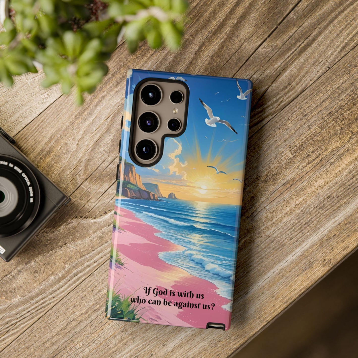 "If God is with us, who can be against us?": Inspiring phone case for iPhone, Samsung Galaxy and Google Pixel devices