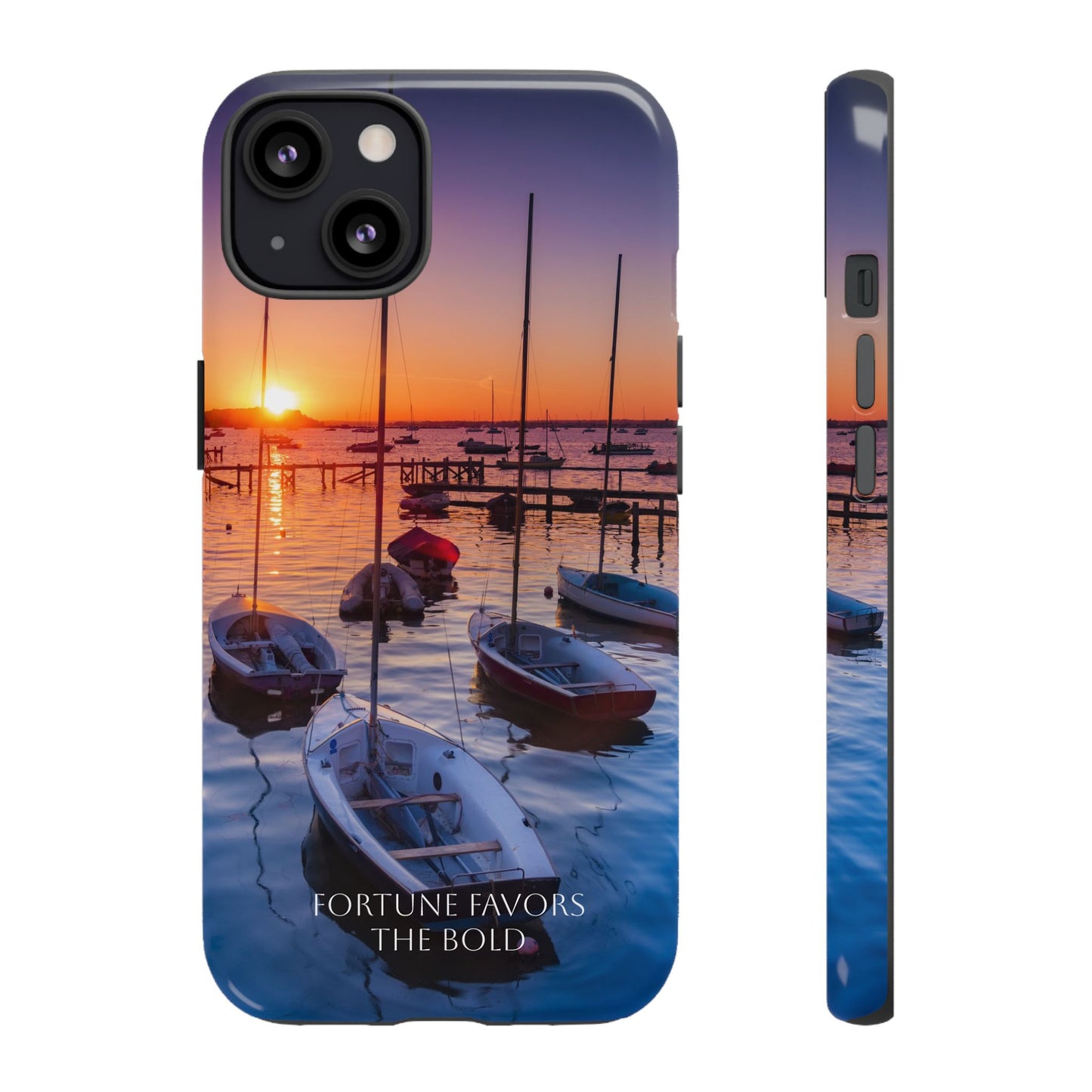 Fortune Favors the Bold: Sunset Sail Phone Case for iPhone, Samsung Galaxy and Google Pixel devices