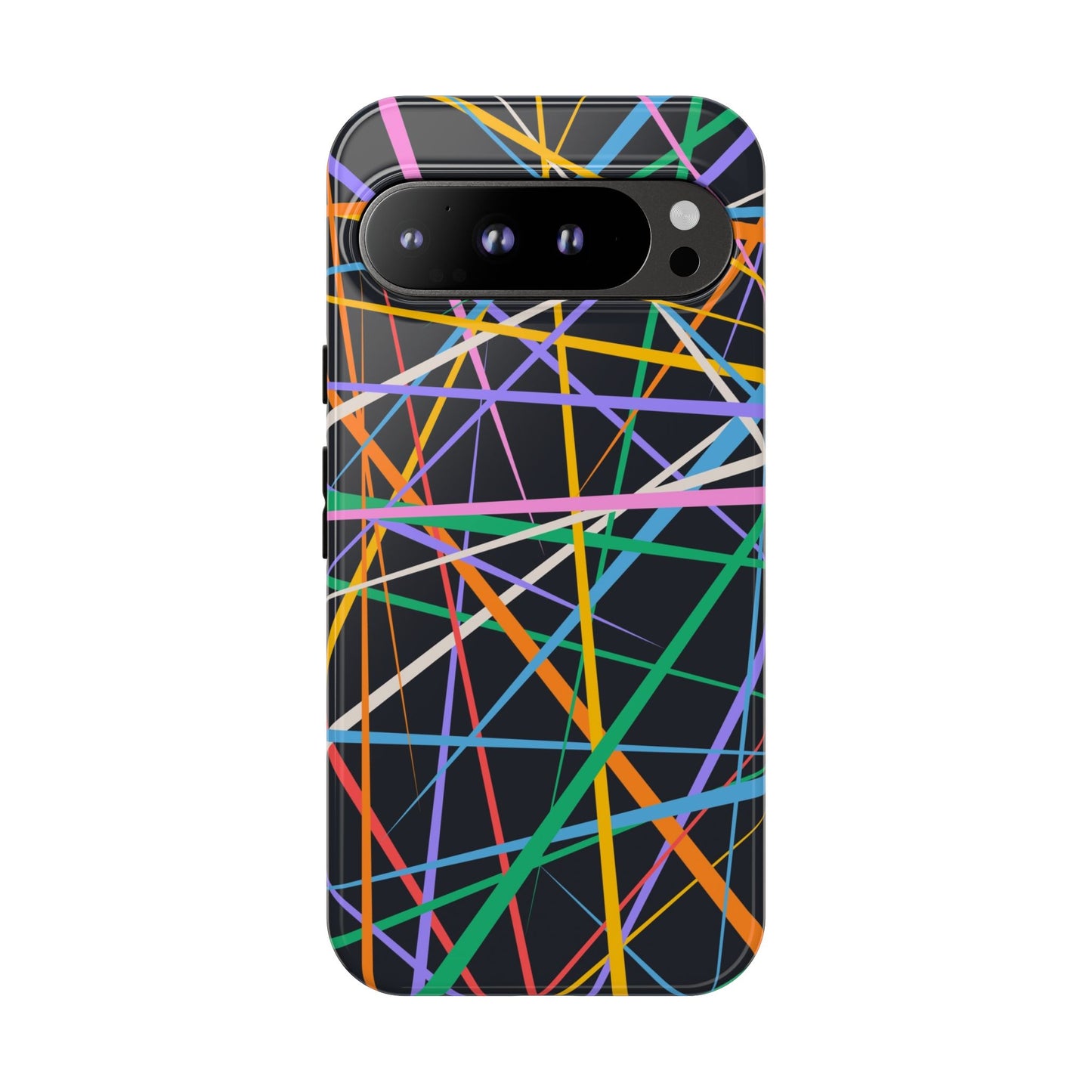 Spectrum Grid: Abstract, Intersecting Line Patterns Phone Case for iPhone, Samsung and Google Pixel devices
