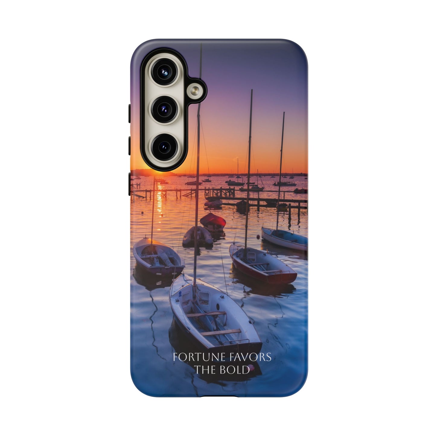 Fortune Favors the Bold: Sunset Sail Phone Case for iPhone, Samsung Galaxy and Google Pixel devices
