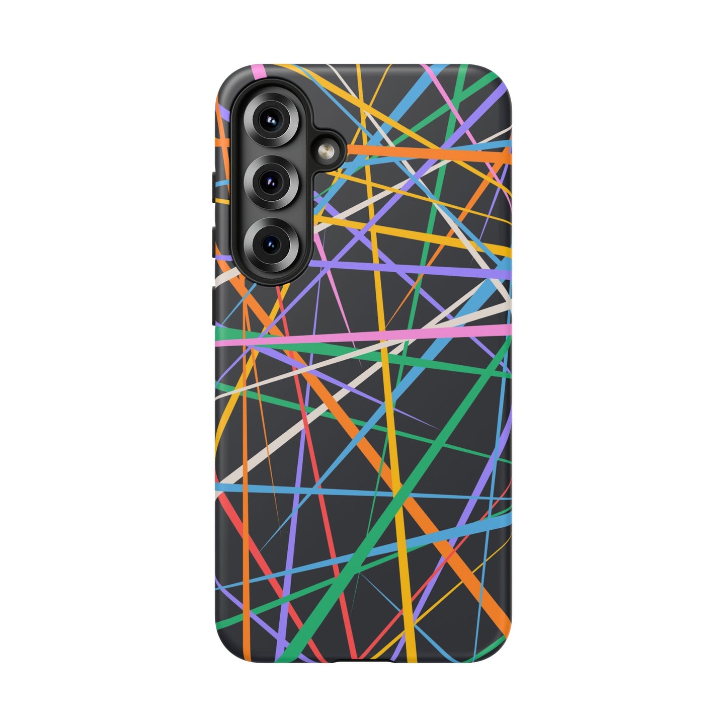 Spectrum Grid: Abstract, Intersecting Line Patterns Phone Case for iPhone, Samsung and Google Pixel devices