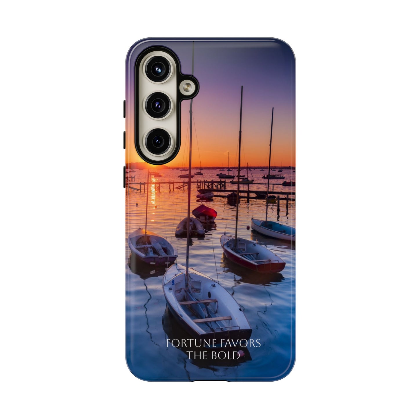 Fortune Favors the Bold: Sunset Sail Phone Case for iPhone, Samsung Galaxy and Google Pixel devices