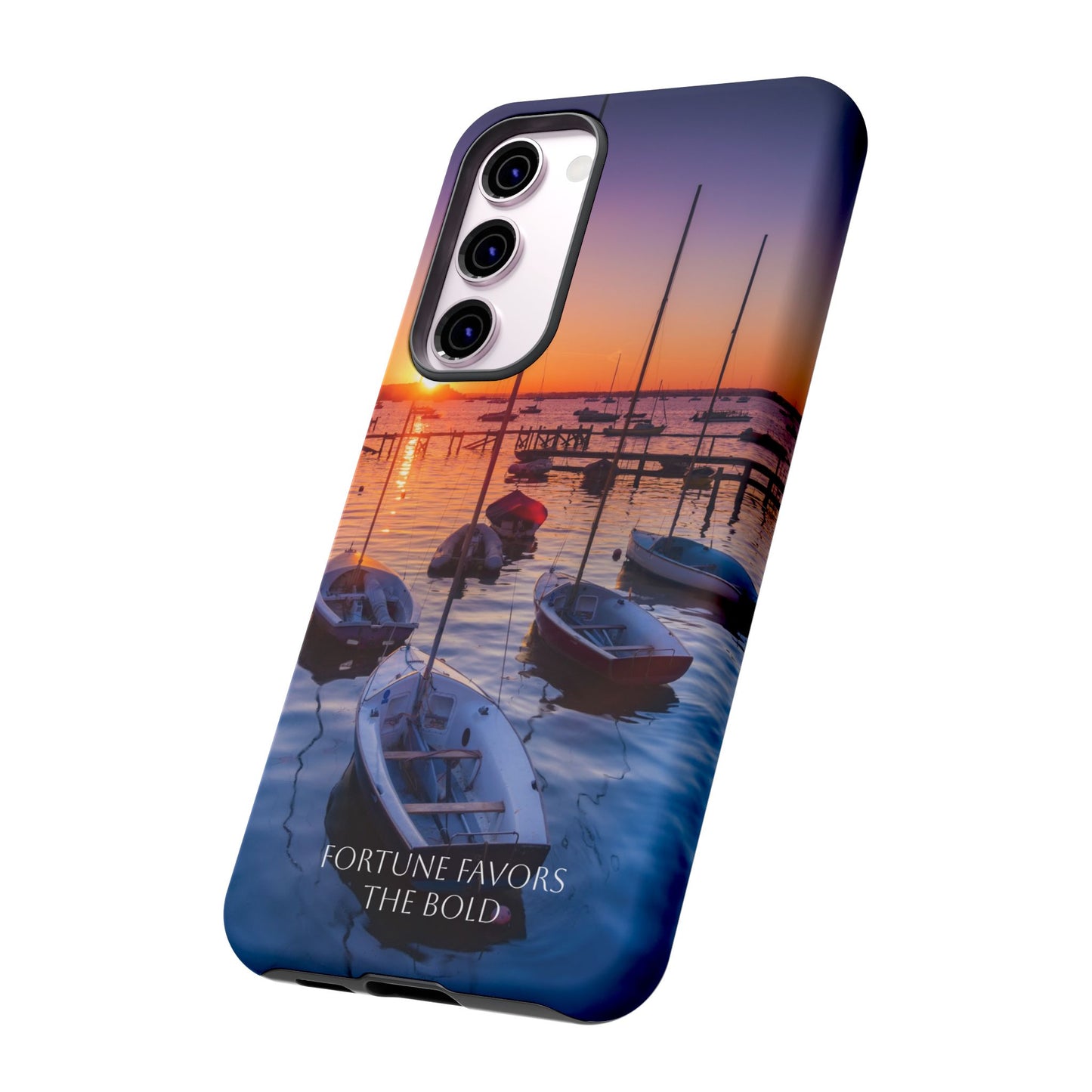 Fortune Favors the Bold: Sunset Sail Phone Case for iPhone, Samsung Galaxy and Google Pixel devices