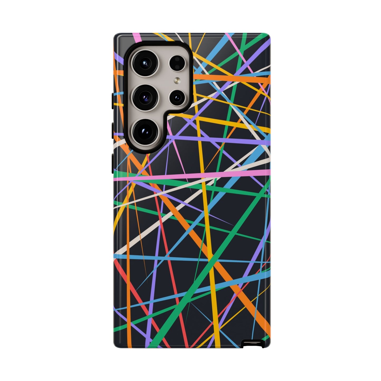 Spectrum Grid: Abstract, Intersecting Line Patterns Phone Case for iPhone, Samsung and Google Pixel devices