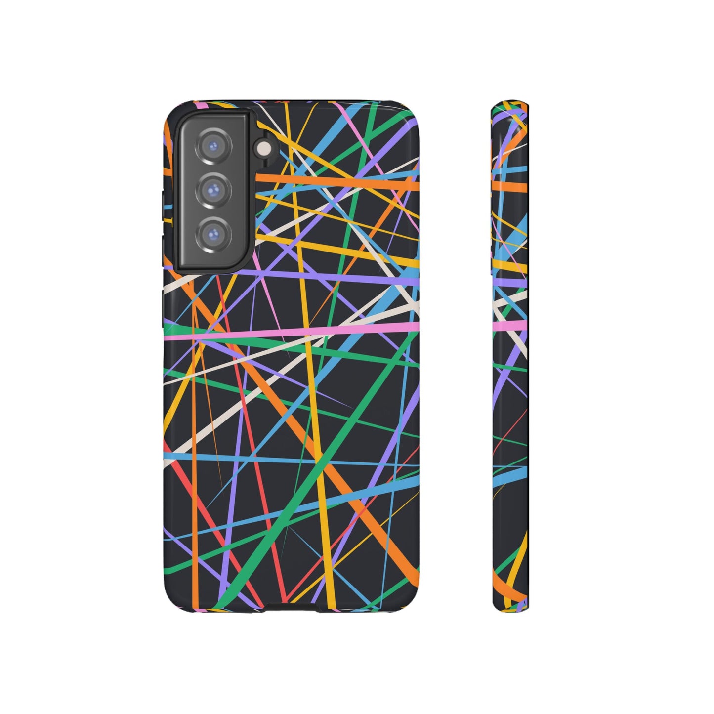 Spectrum Grid: Abstract, Intersecting Line Patterns Phone Case for iPhone, Samsung and Google Pixel devices