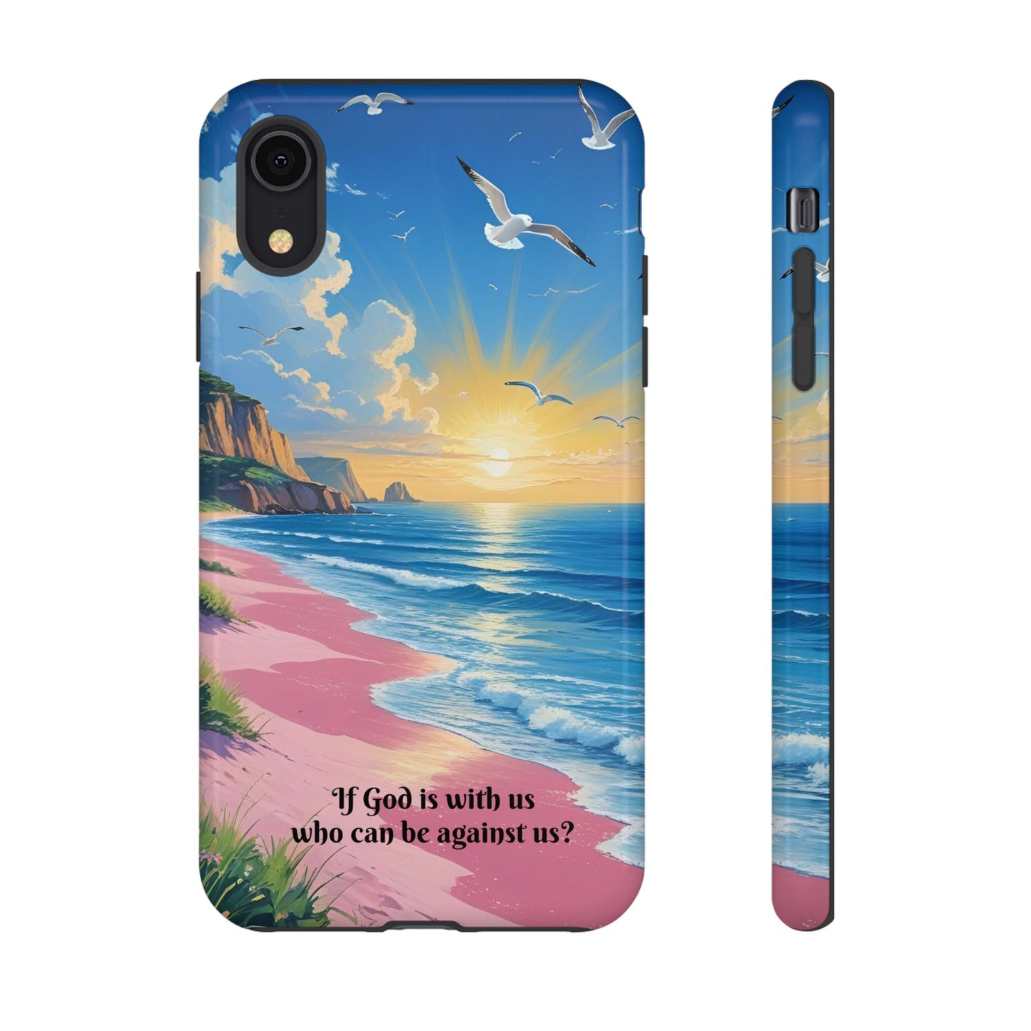 "If God is with us, who can be against us?": Inspiring phone case for iPhone, Samsung Galaxy and Google Pixel devices