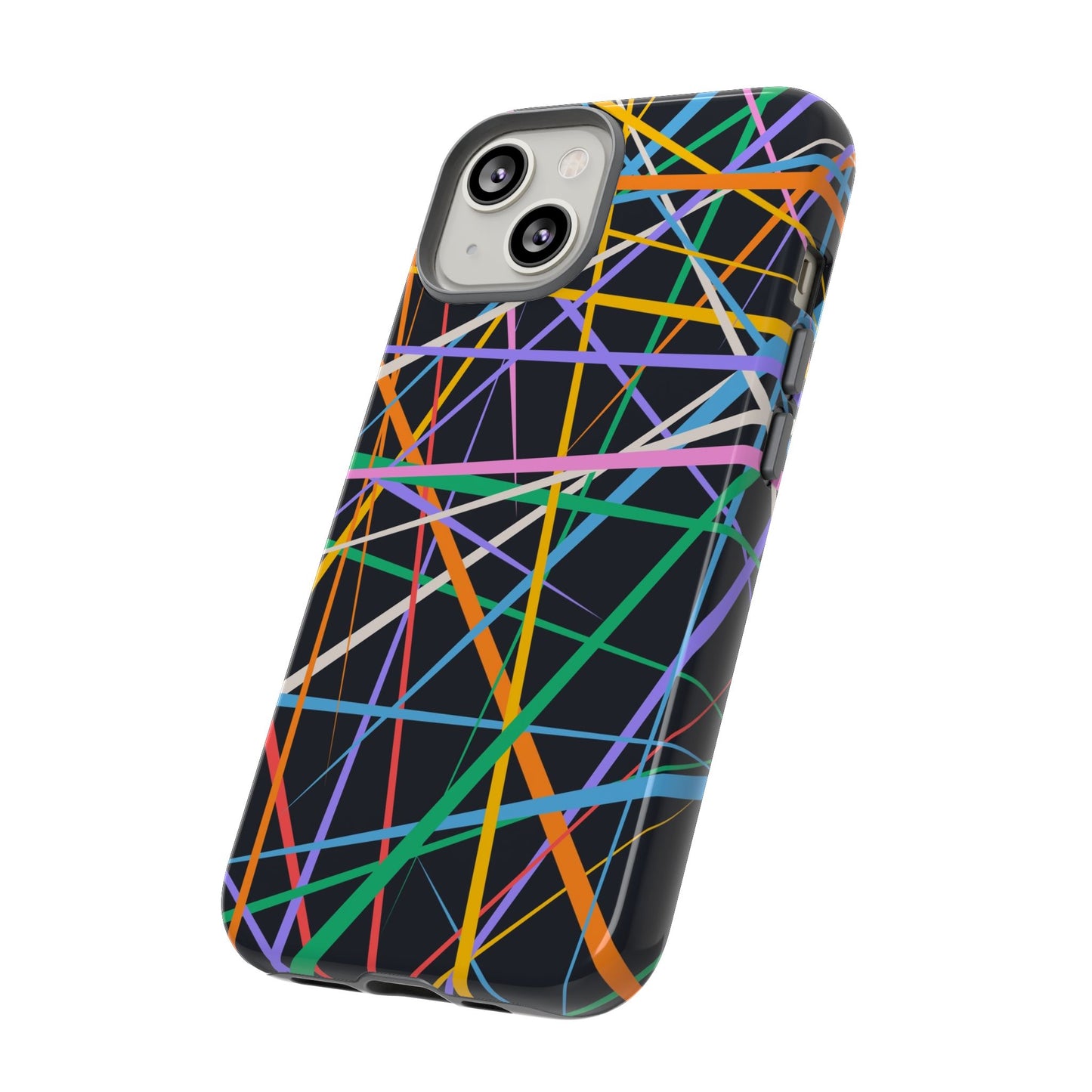 Spectrum Grid: Abstract, Intersecting Line Patterns Phone Case for iPhone, Samsung and Google Pixel devices
